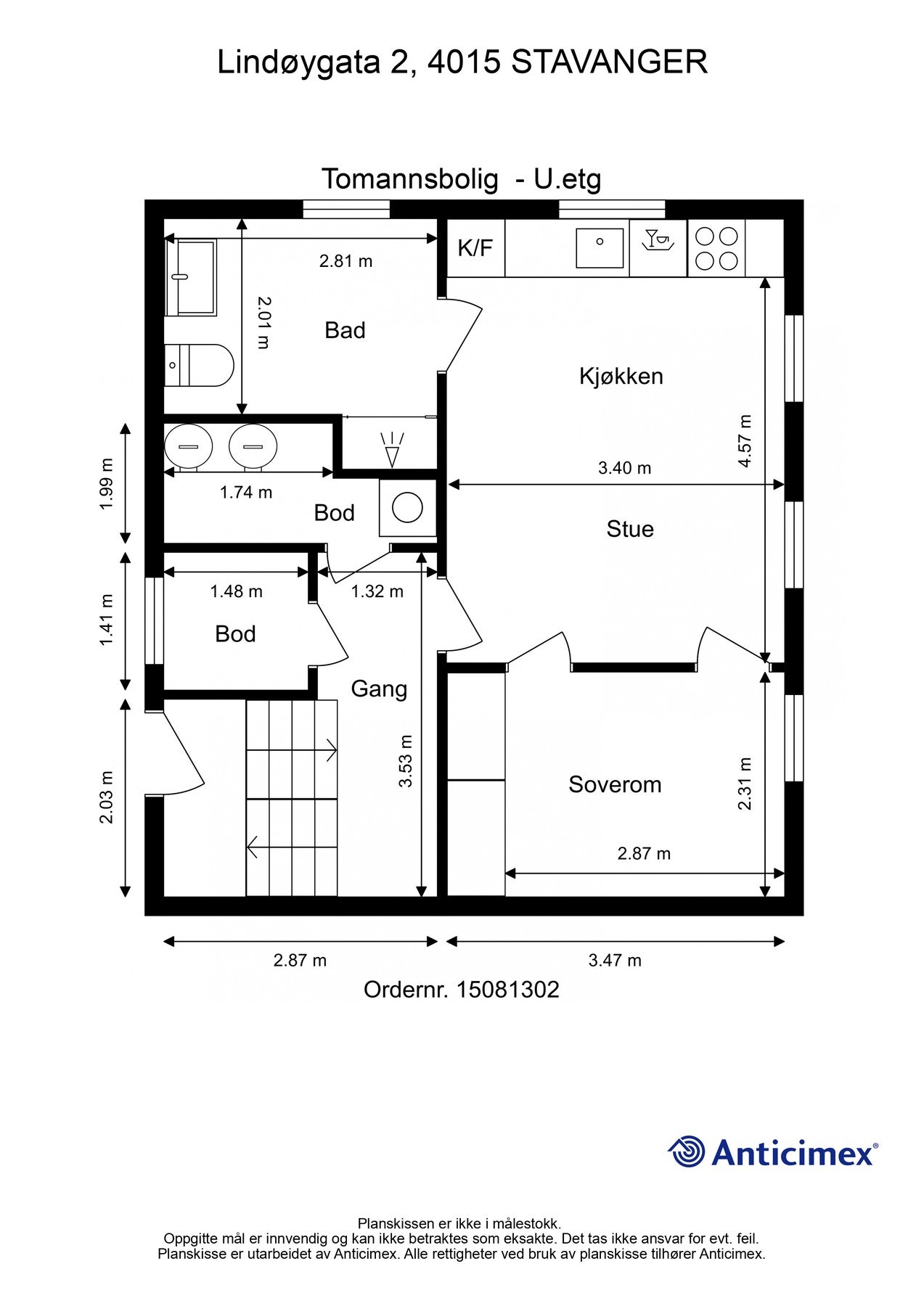 Planskisse kjeller Galleribilde