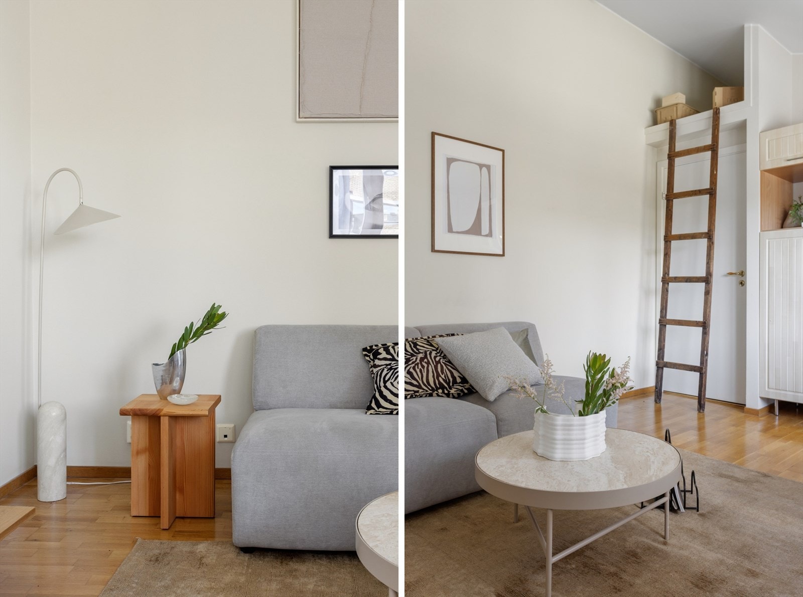 Fra stuen er det også tilgang til hems, som gir ekstra oppbevaringsplass eller fleksible bruksmuligheter. Galleribilde