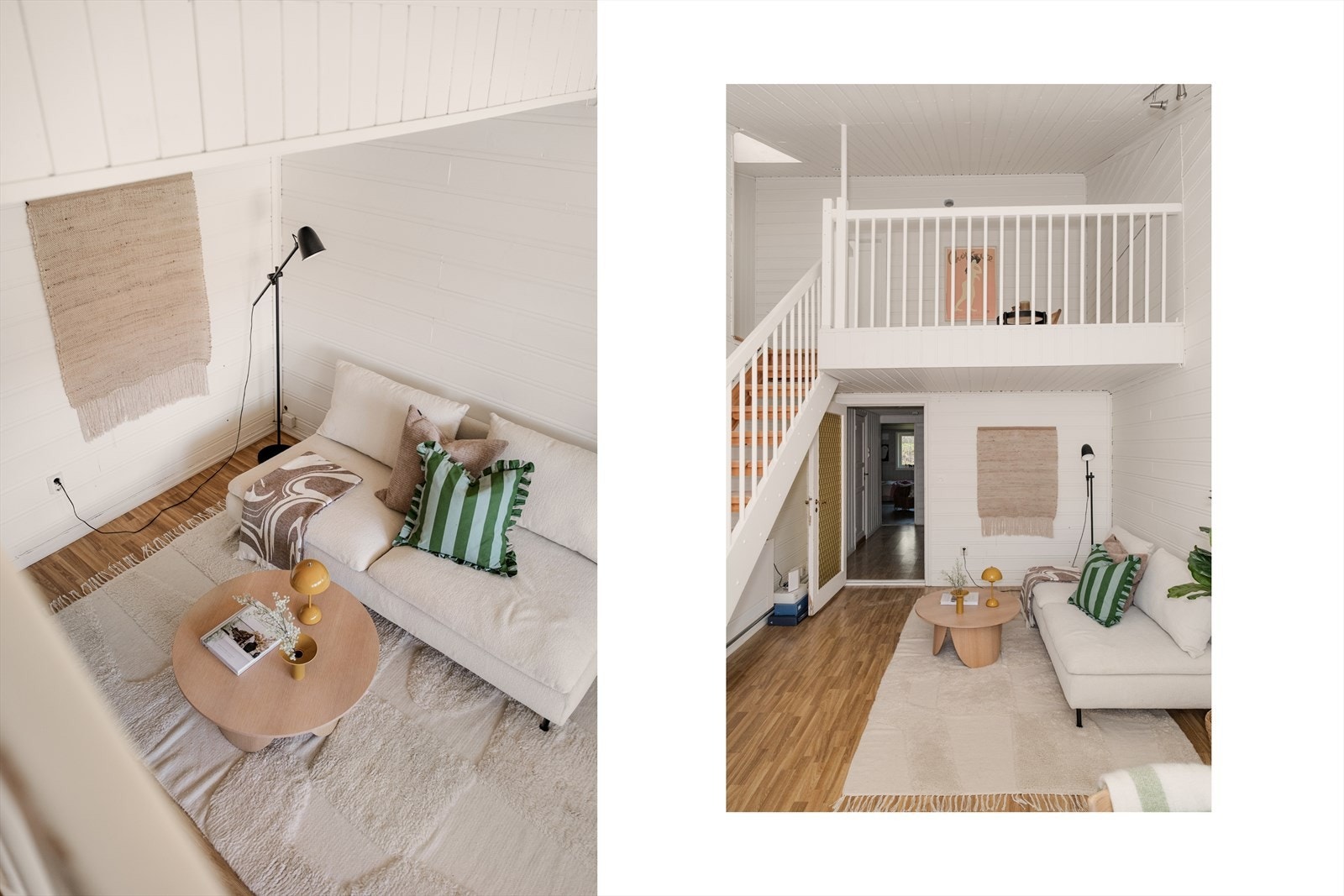 Høyt under taket og trapp til hems i stuen. Galleribilde