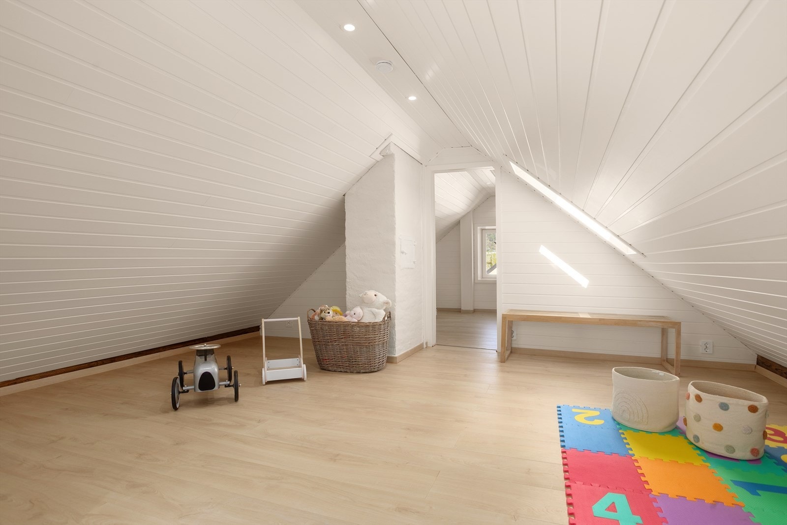 Loftet er godkjent for oppholdsrom og er innredet Galleribilde
