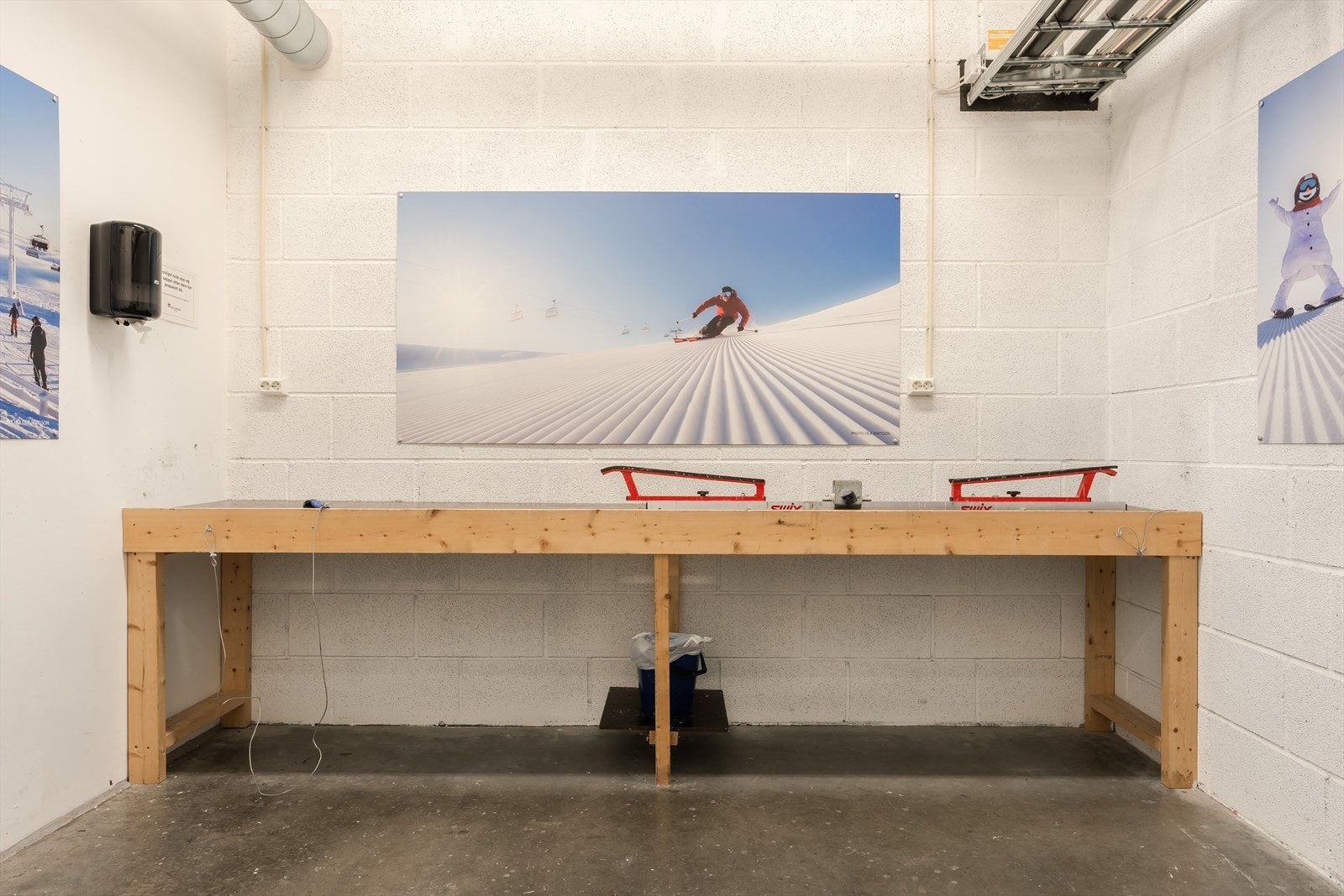I fellesområdene finnes det prepperom for ski - en praktisk fasilitet for skientusiaster. Galleribilde