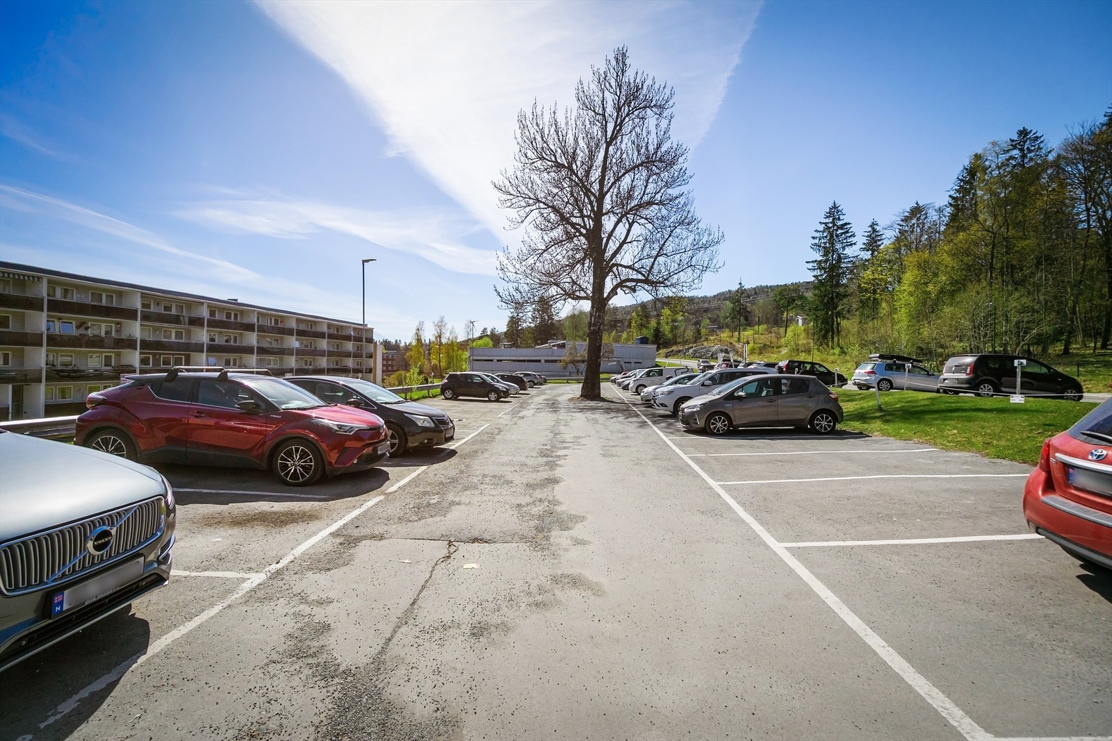 Det er mulighet for leie av parkeringsplass i sameiet etter søknad til styret. Askerlia Garasjesamvirke SA står for drift og utleie av garasjeanleggene. Det er også gjesteparkering. Galleribilde