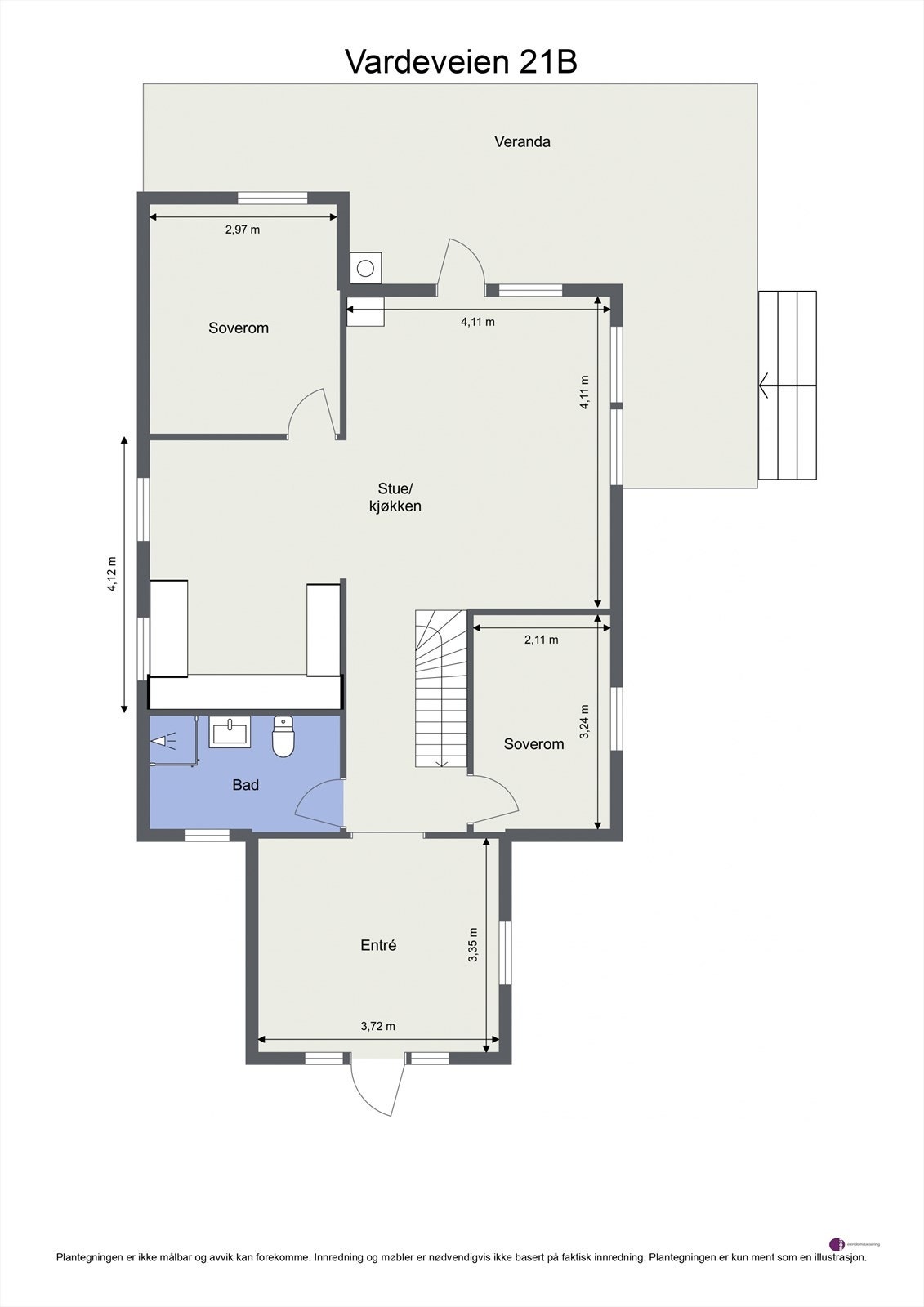 Plantegning hovedetasje. Galleribilde