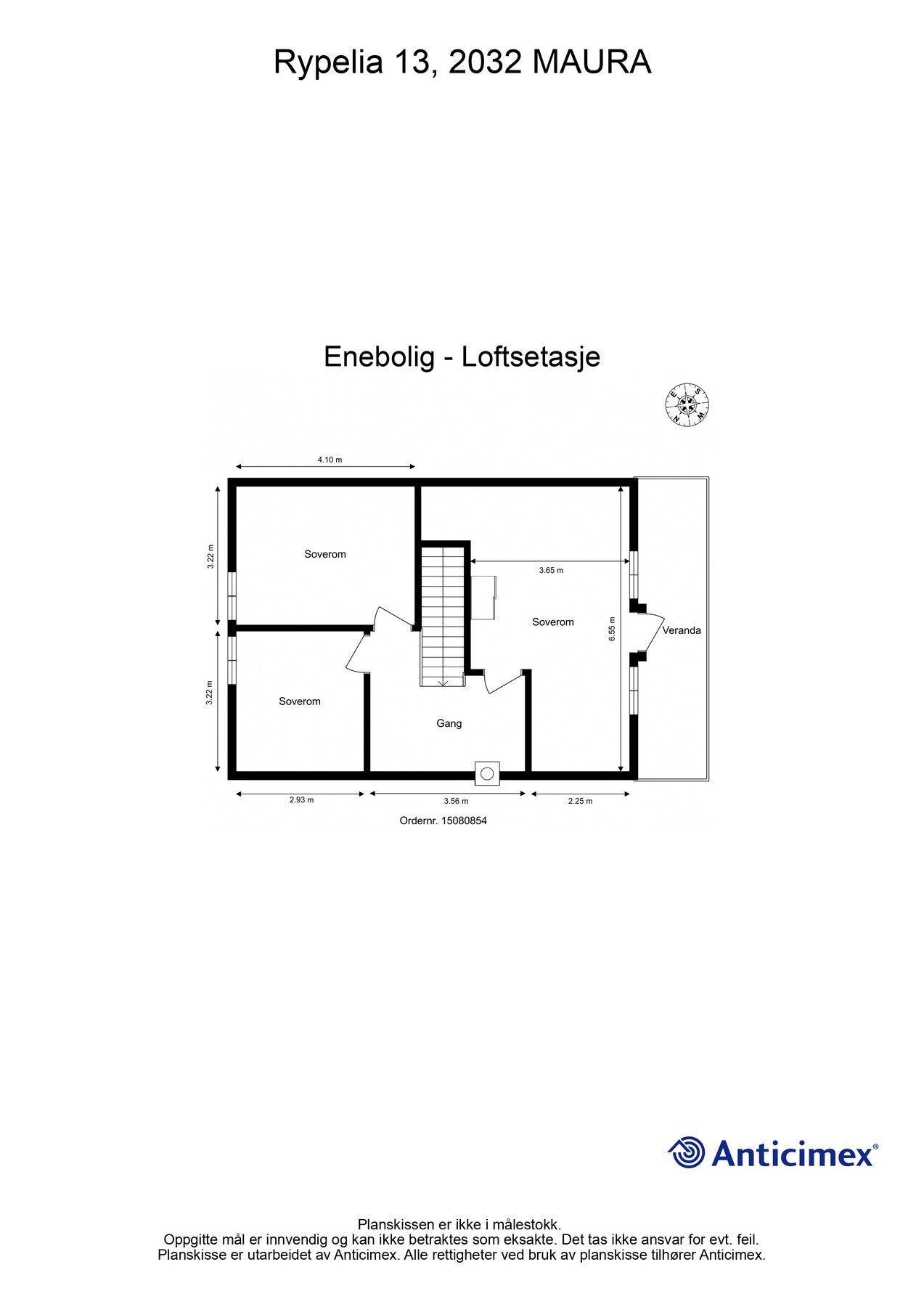 Plantegning loftsetasje. Galleribilde