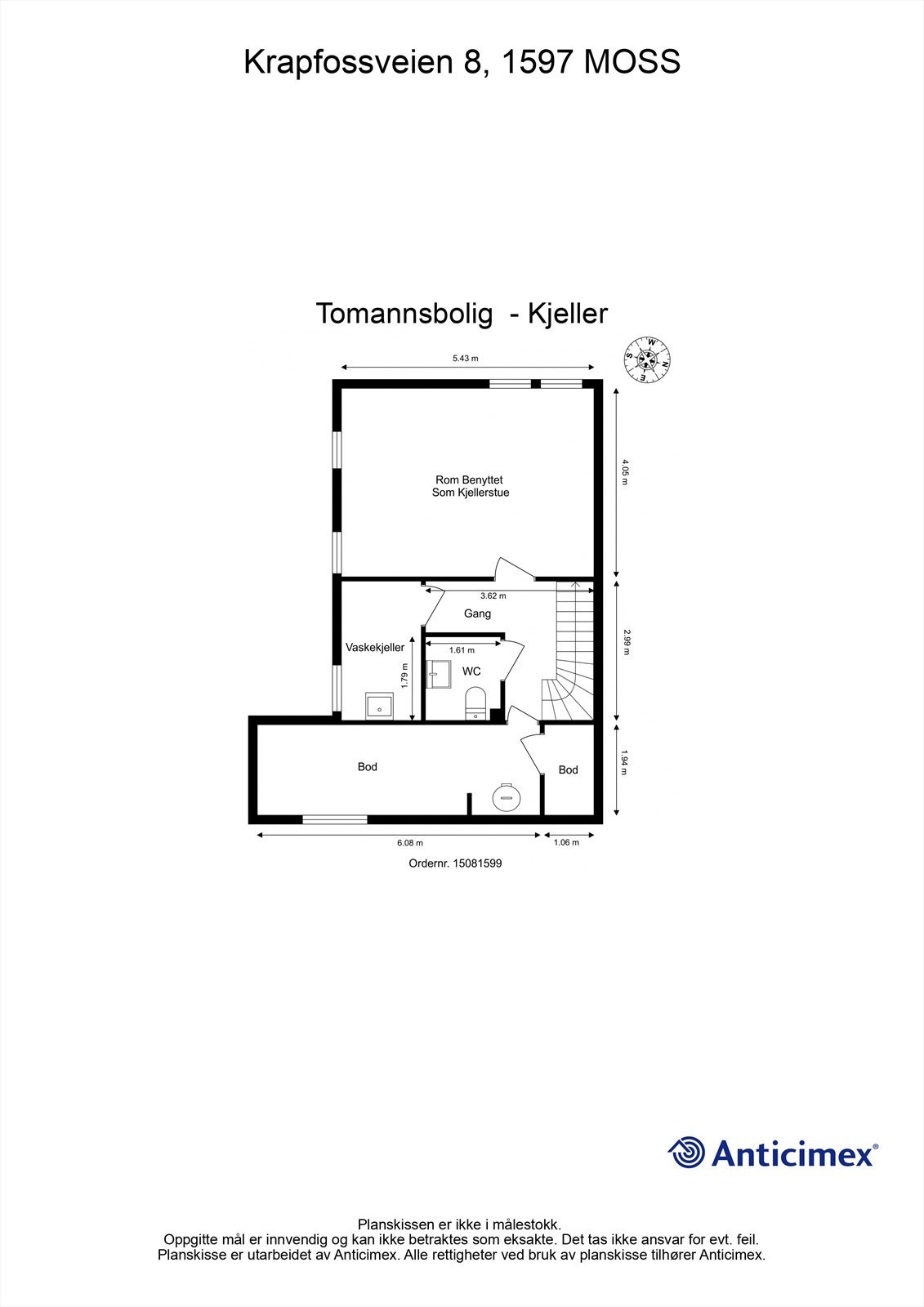 Veiledende skisse av kjeller. Galleribilde