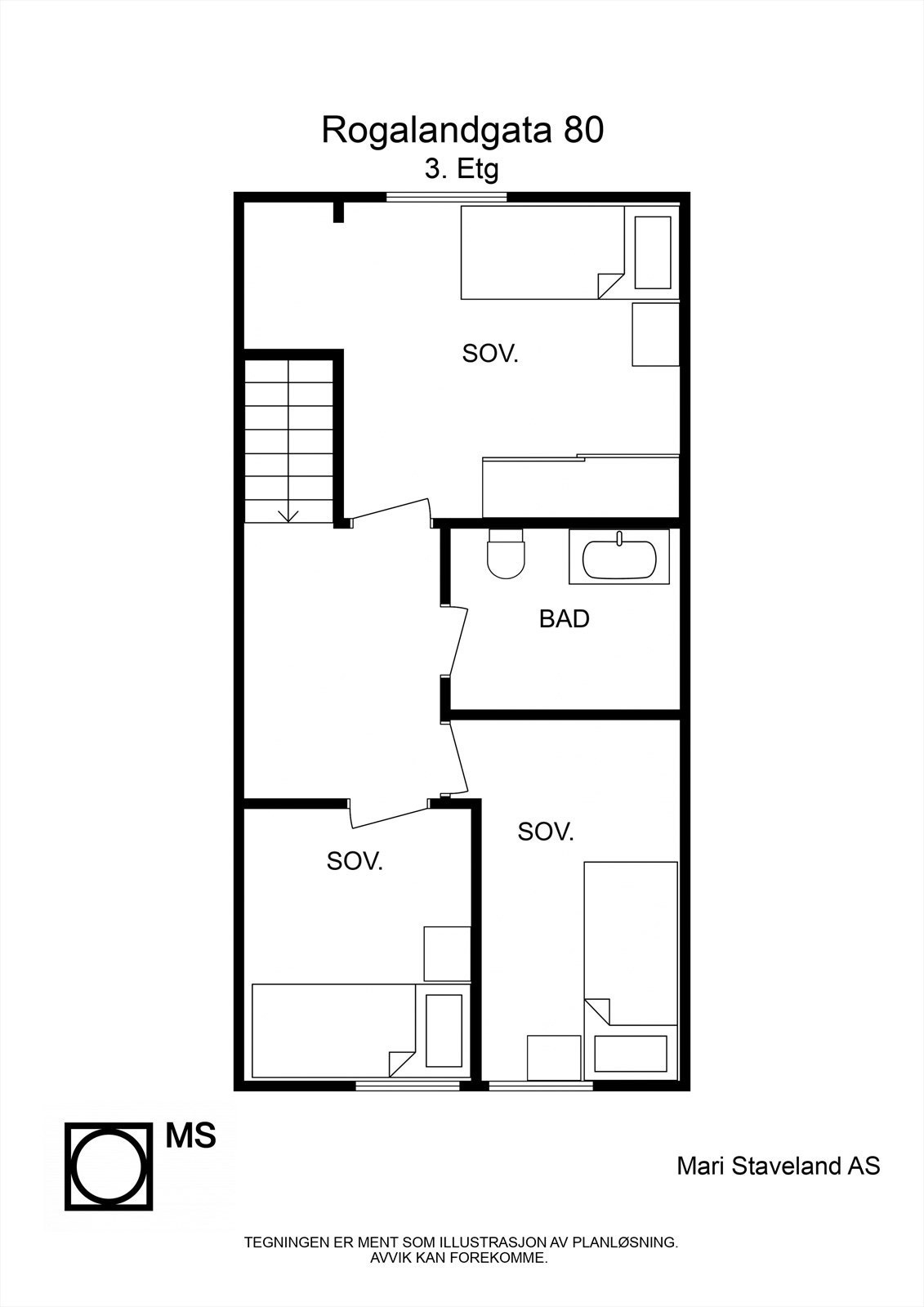 Plantegning loftsplan Galleribilde