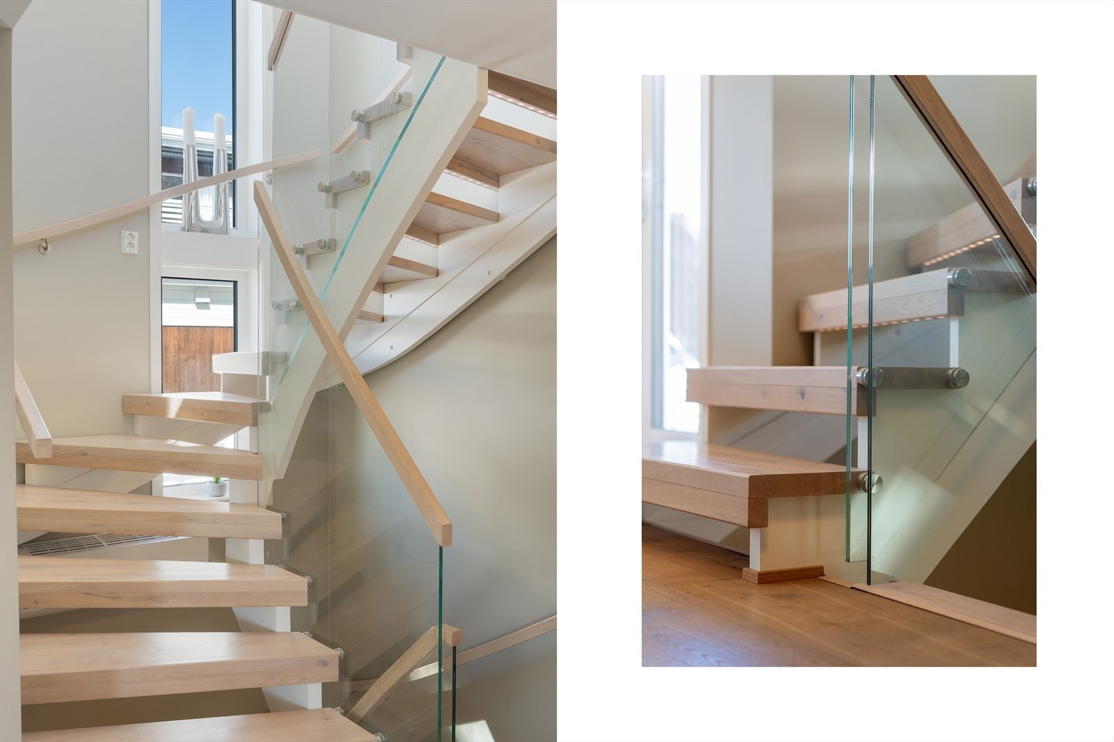Den flotte trappen går fra 1. til 3. etasje Galleribilde