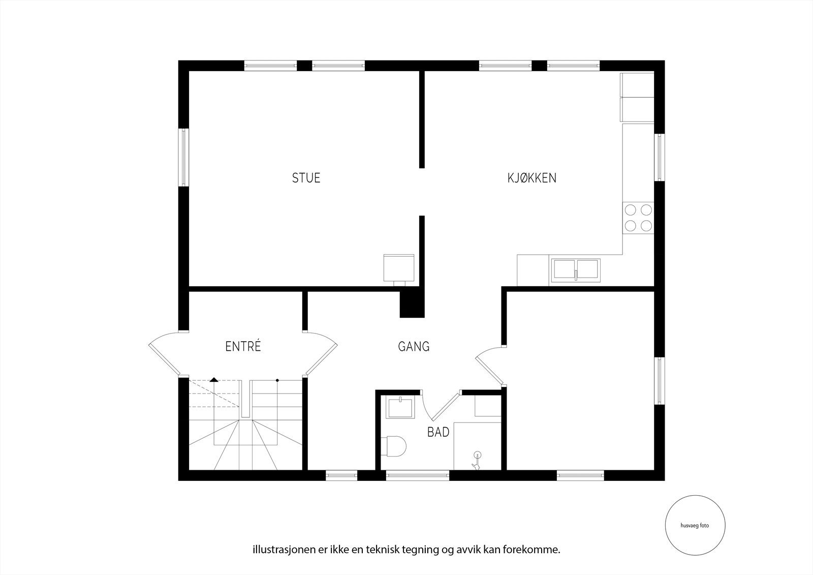 Plantegning 1.etg. Galleribilde