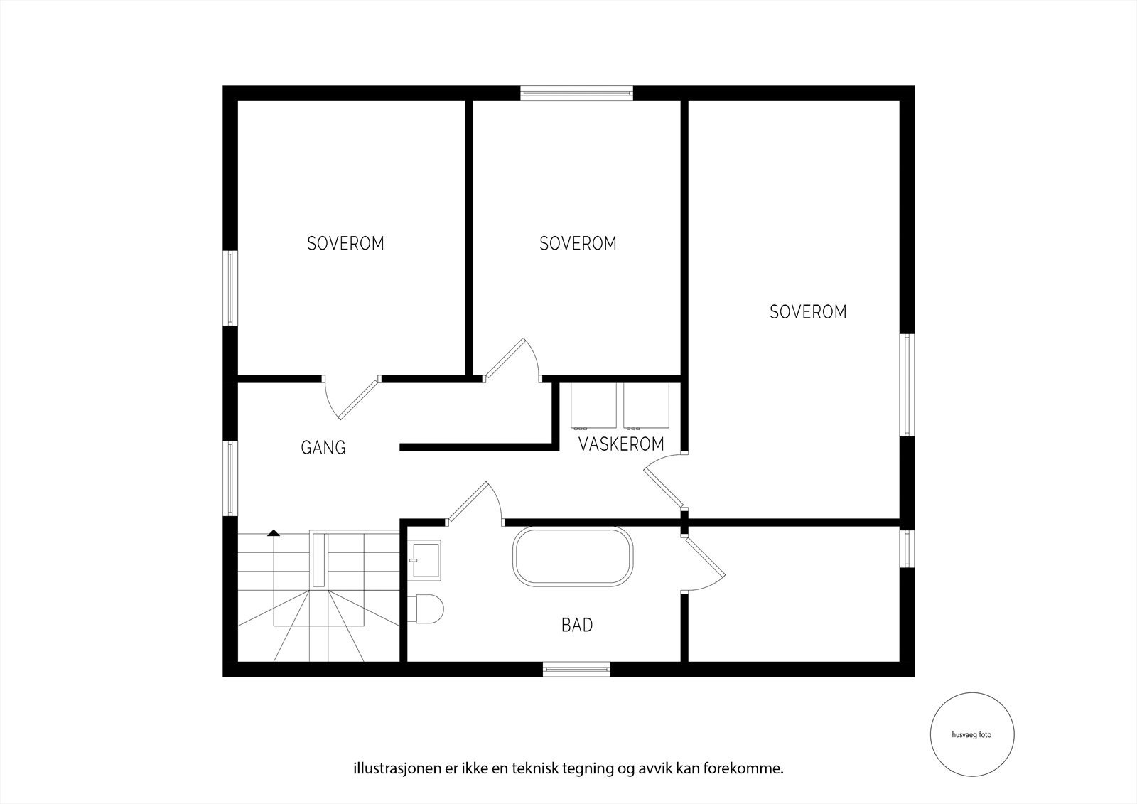 Plantegning loft. Galleribilde