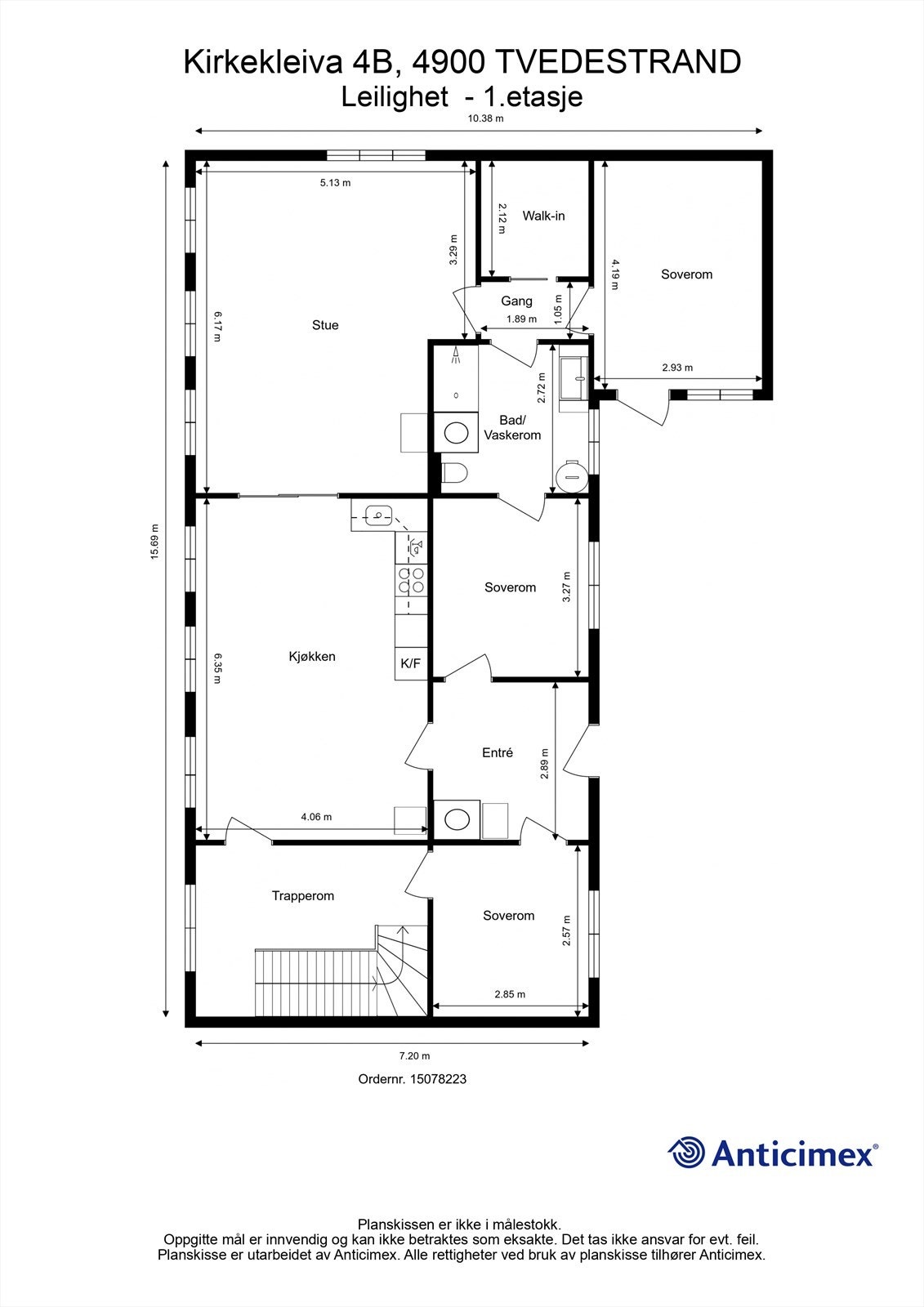 Plantegning hovedetasje. Galleribilde
