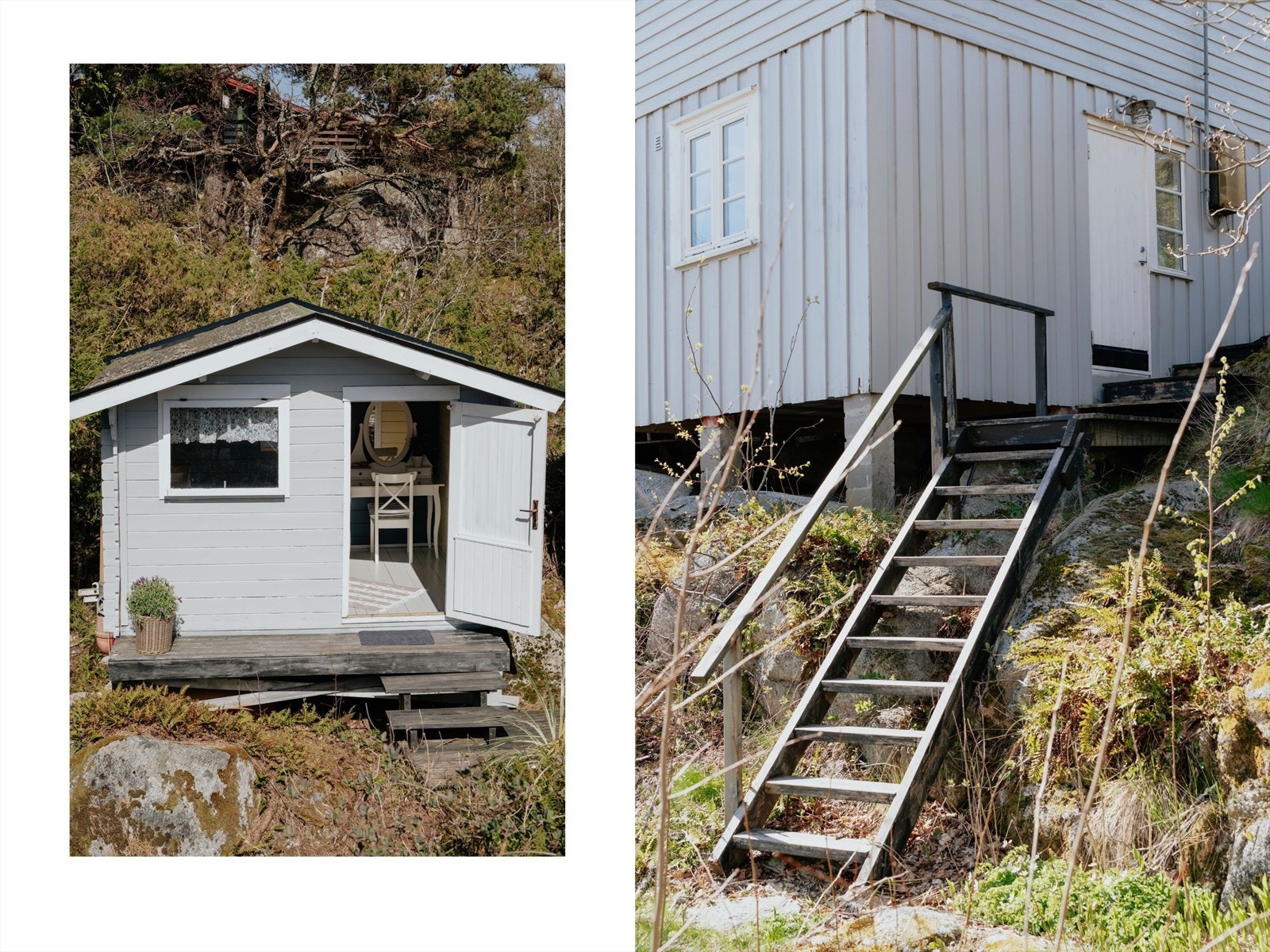 Uthus med snurredo. Trappen gir adkomst til underetasjen. Galleribilde