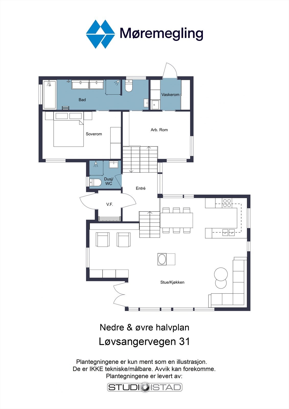 Plantegning - nedre og øvre halvplan Galleribilde