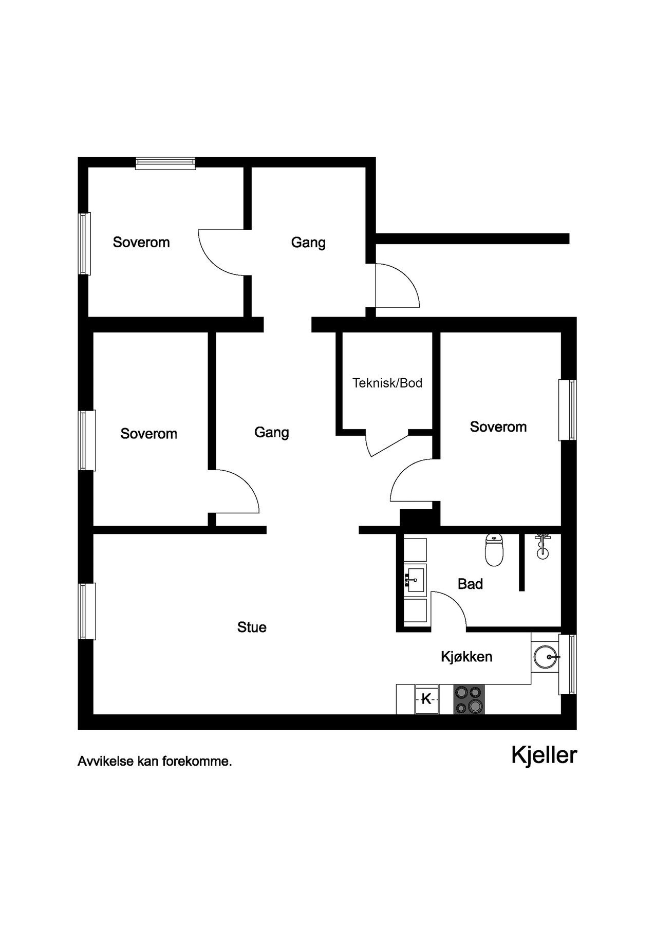 Plantegning u.etg. Galleribilde