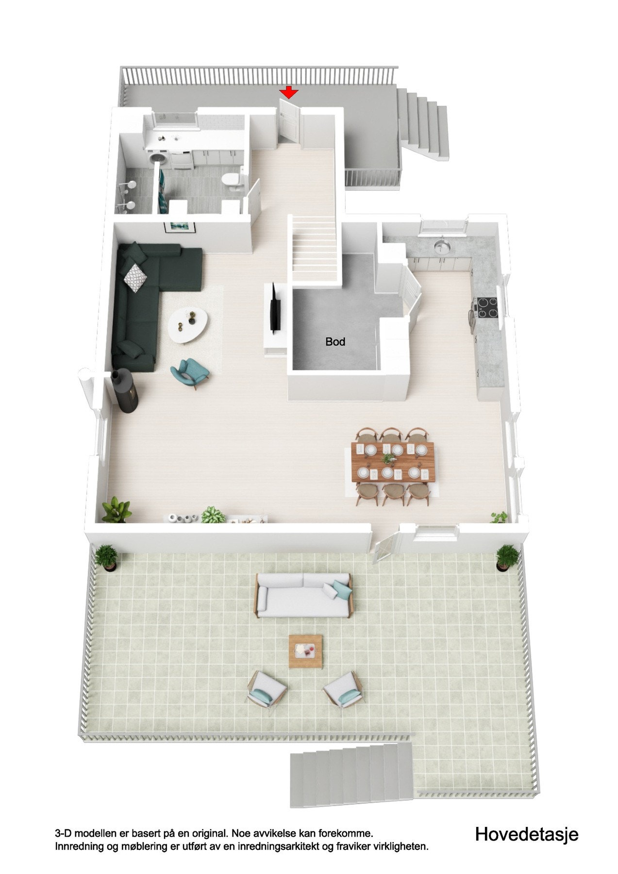 Plantegning, 1 etg. Galleribilde