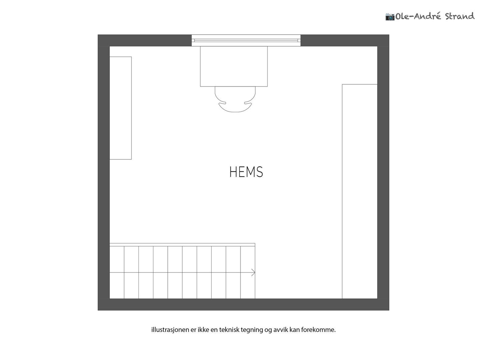 Plantegning for loftstue/hems. Galleribilde