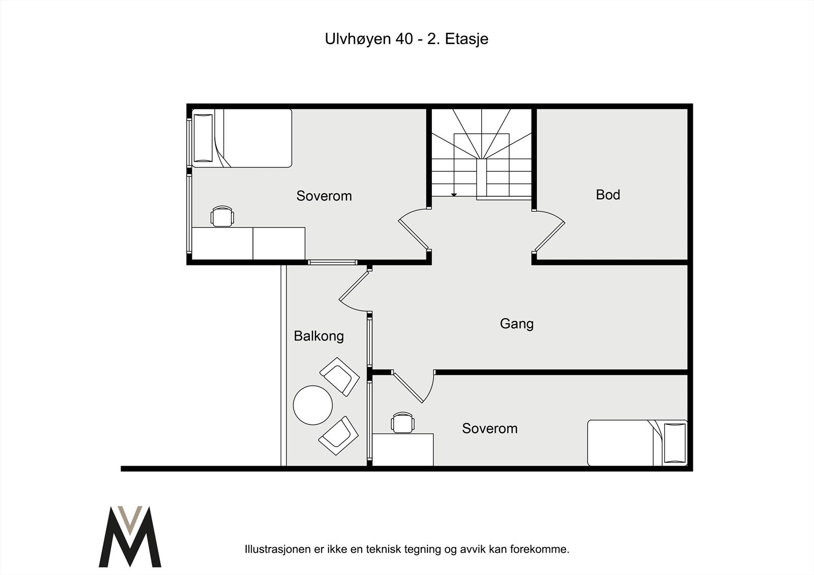 Plantegning loft. Galleribilde