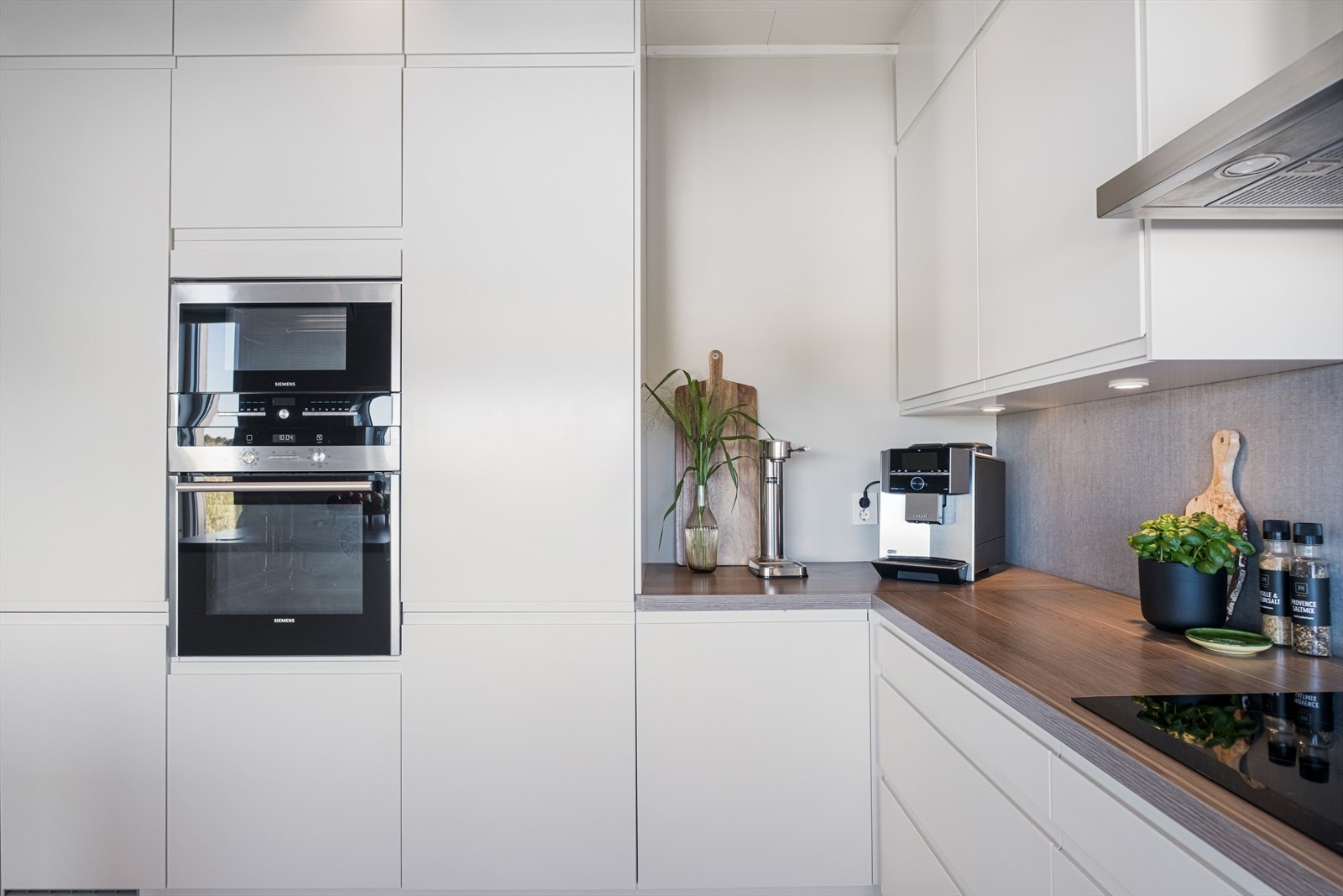 Effektivt avtrekk sikres med en moderne kjøkkenventilator. Galleribilde