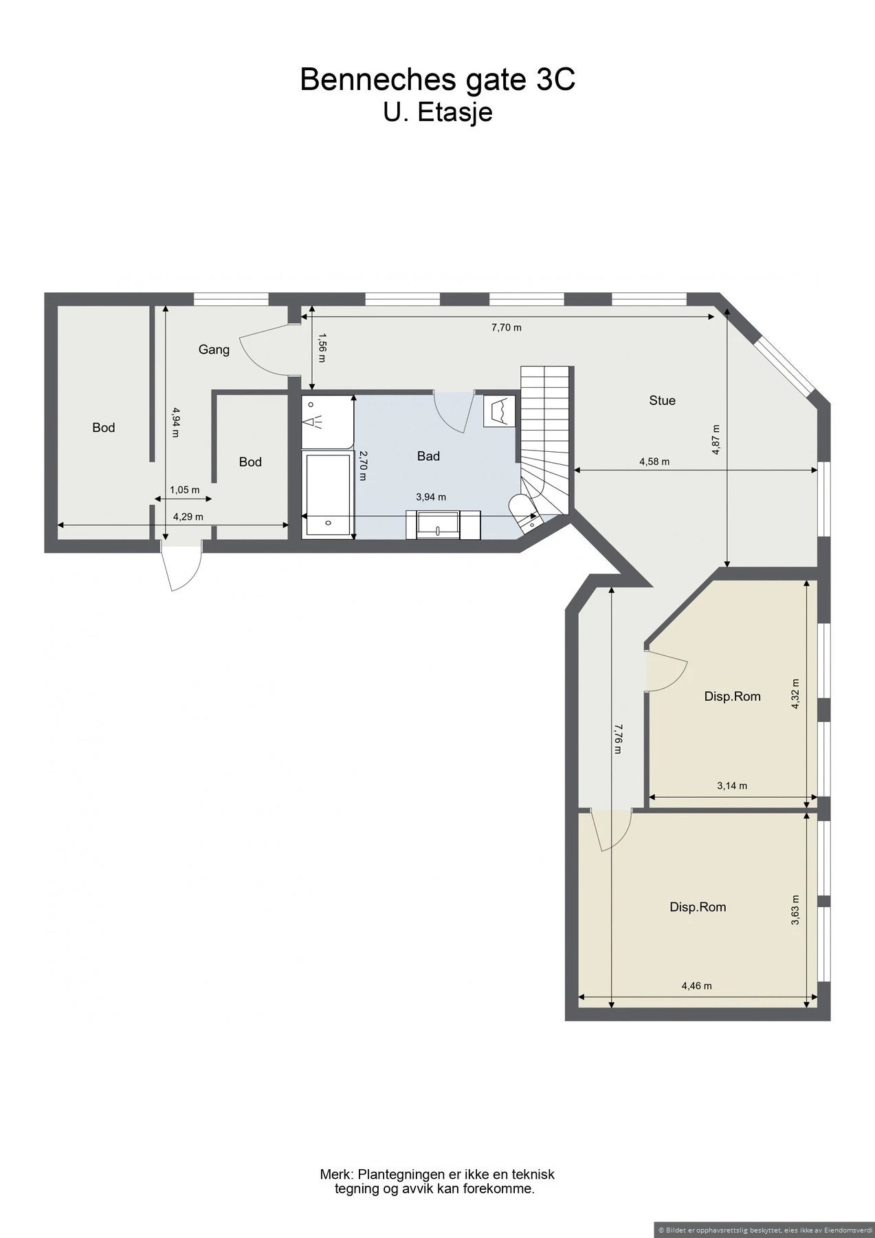 Plantegning / U. etasje Galleribilde
