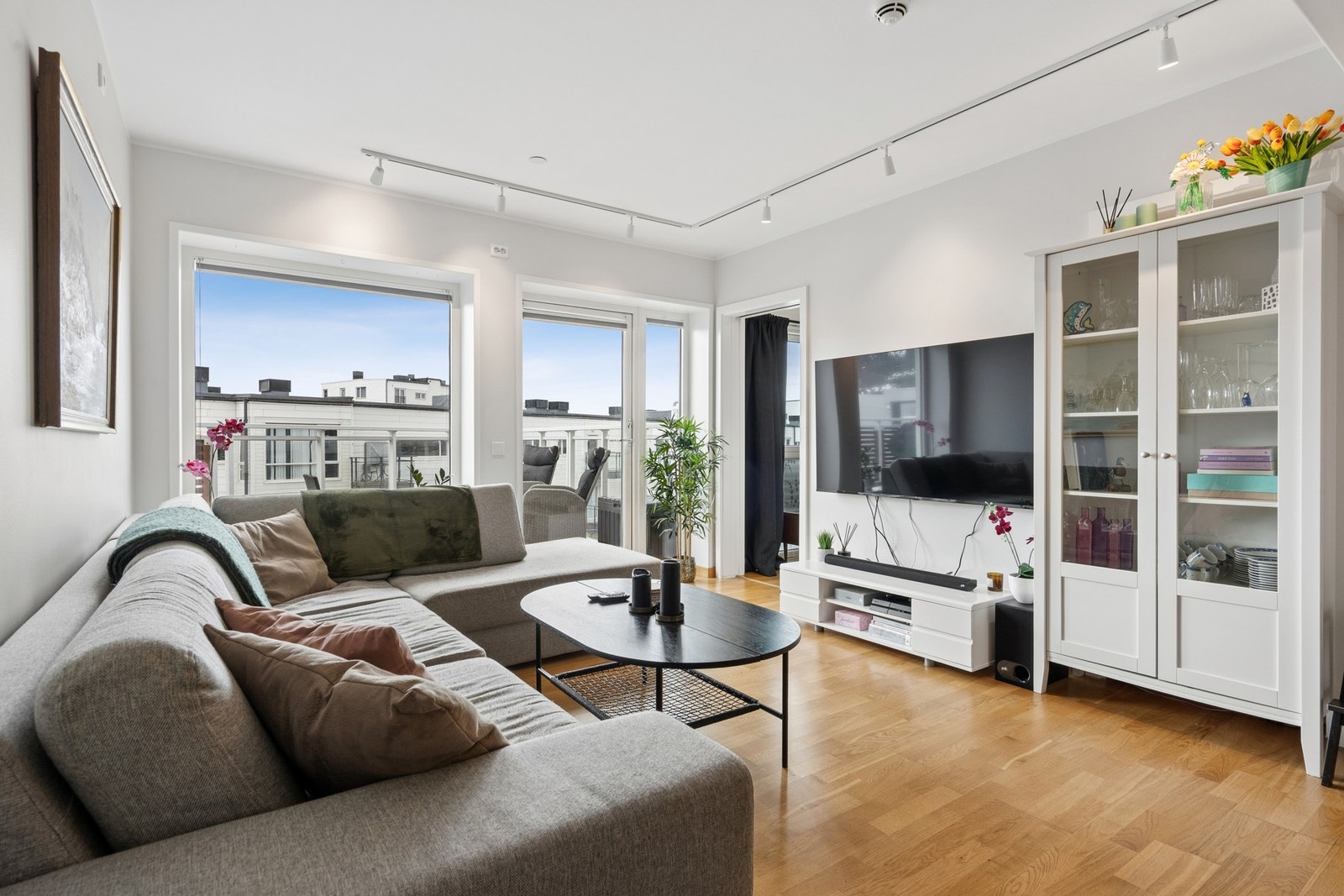 Stue med utgang til balkong Galleribilde