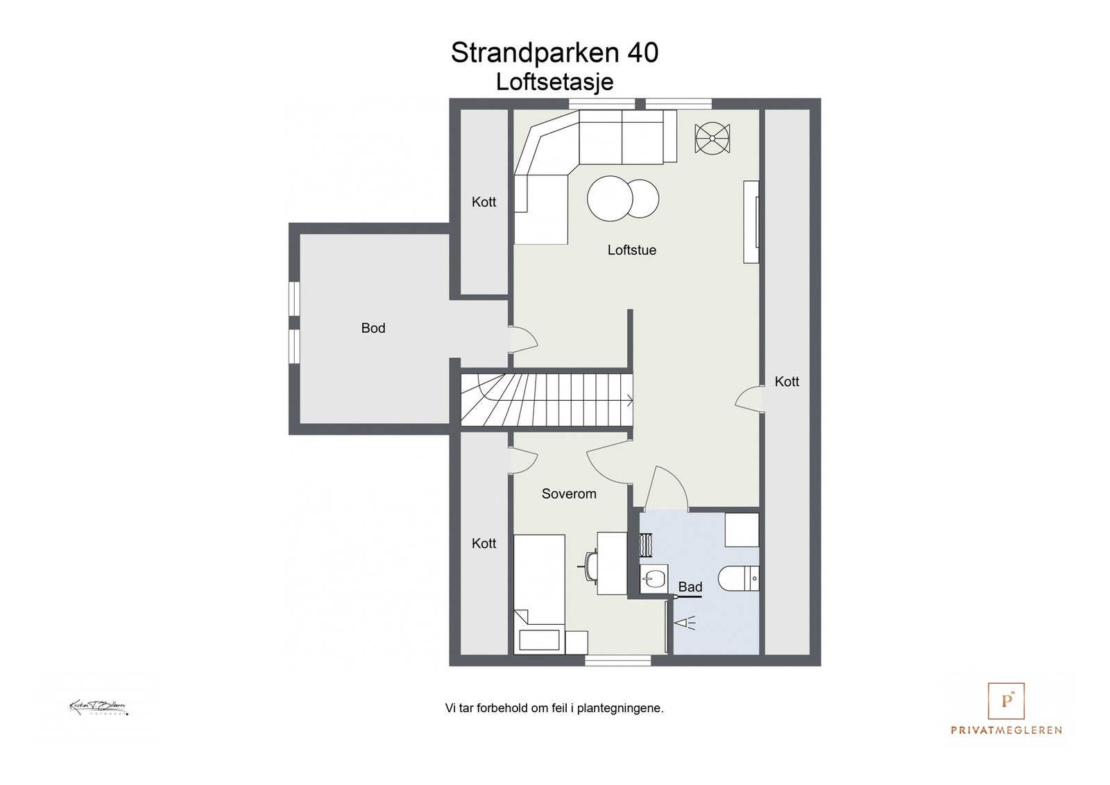 Plantegning loftsetasje Galleribilde