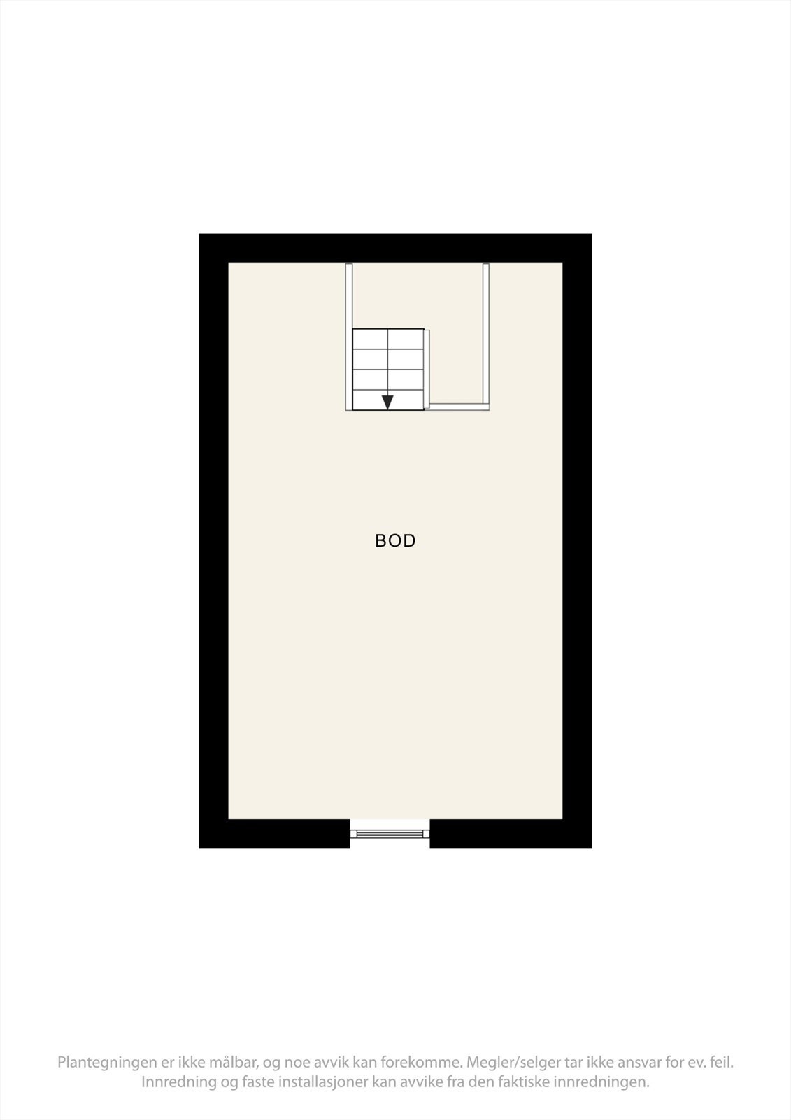 Lagringsloftet over garasjen har et gulvareal på ca. 20 m². Galleribilde