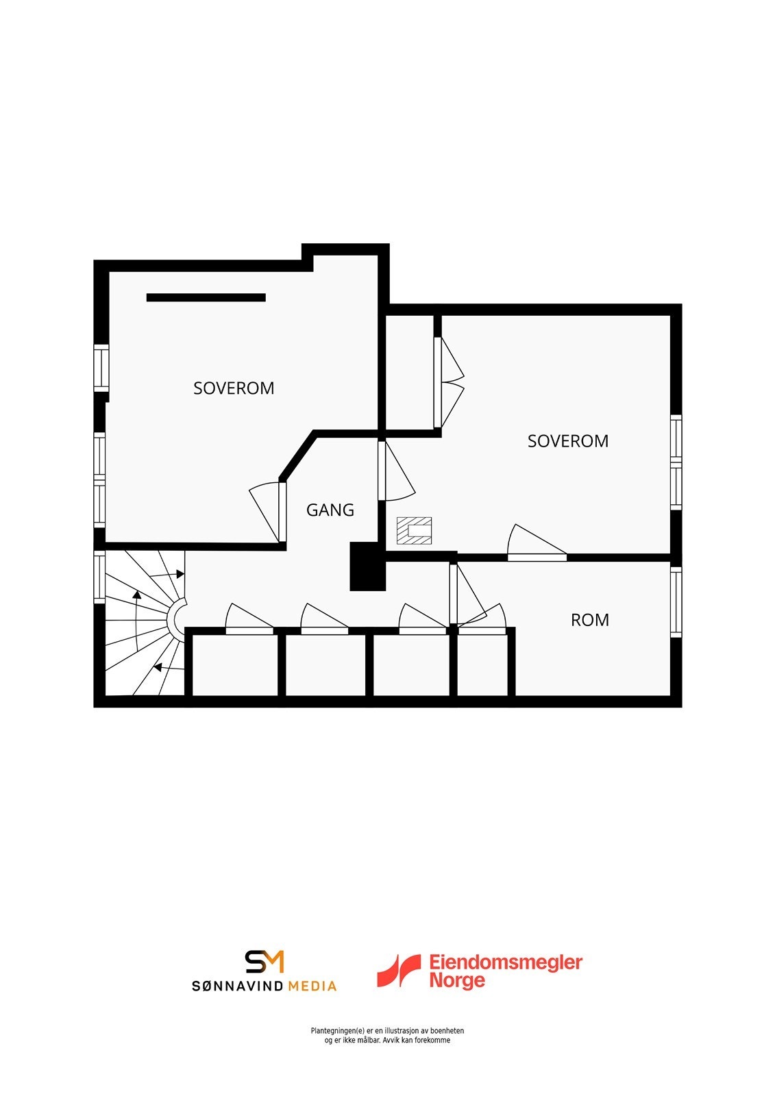 Plantegning 2. etasje (soverom tilfredsstiller ikke dagens krav til rømningsvei) Galleribilde