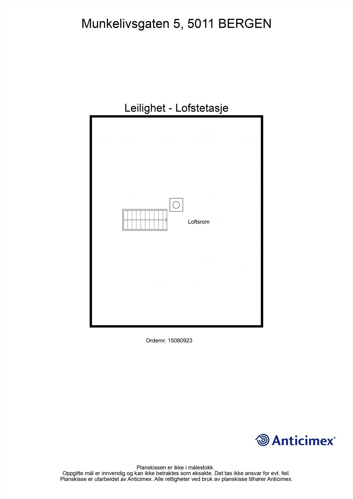Plantegning loftsetasje Galleribilde