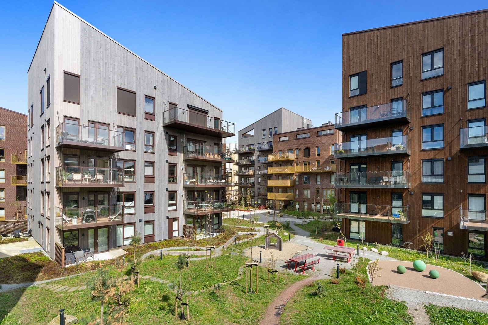 Flotte fellesareal- kort vei til sjø og bading Galleribilde