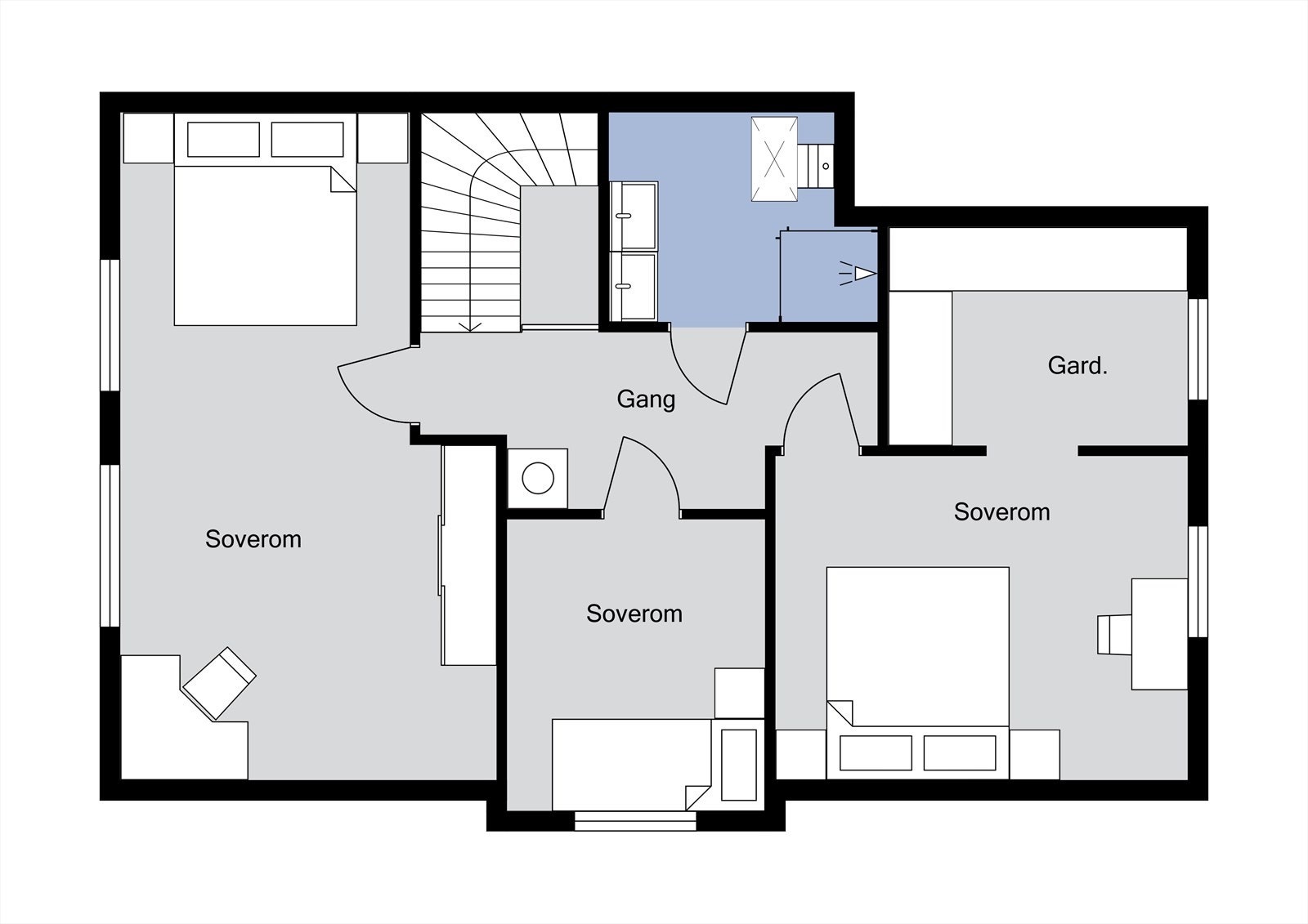 Planløsning loft Galleribilde