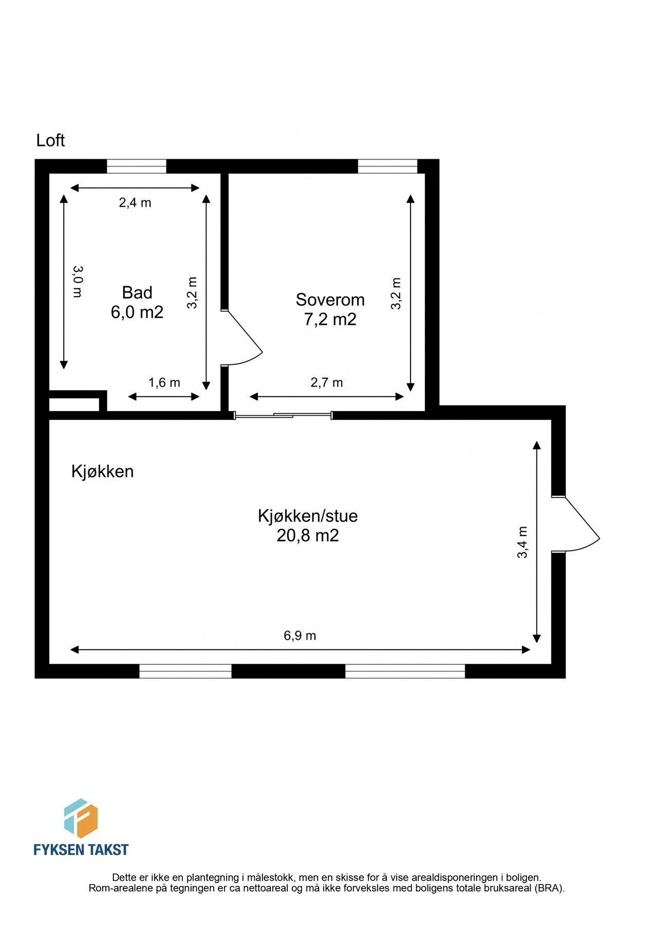 Målsatt planskisse. Galleribilde
