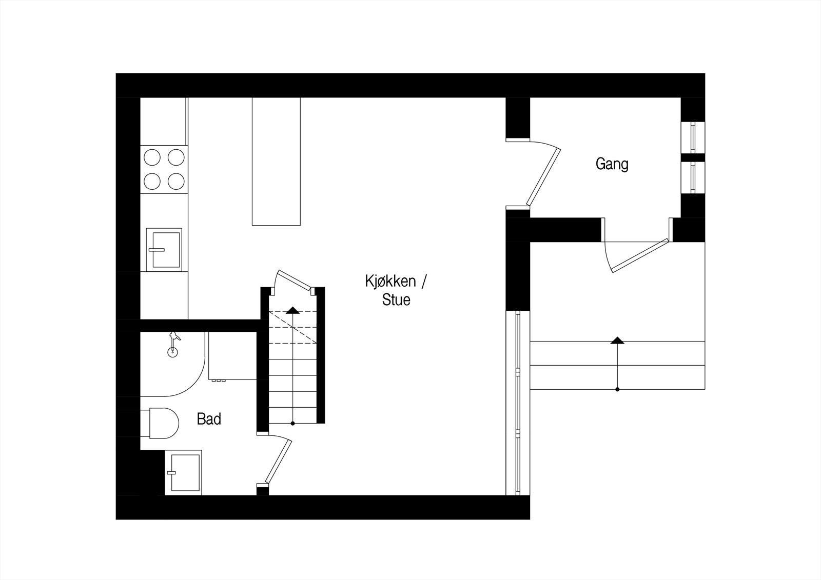 Plantegning 1.etg Galleribilde