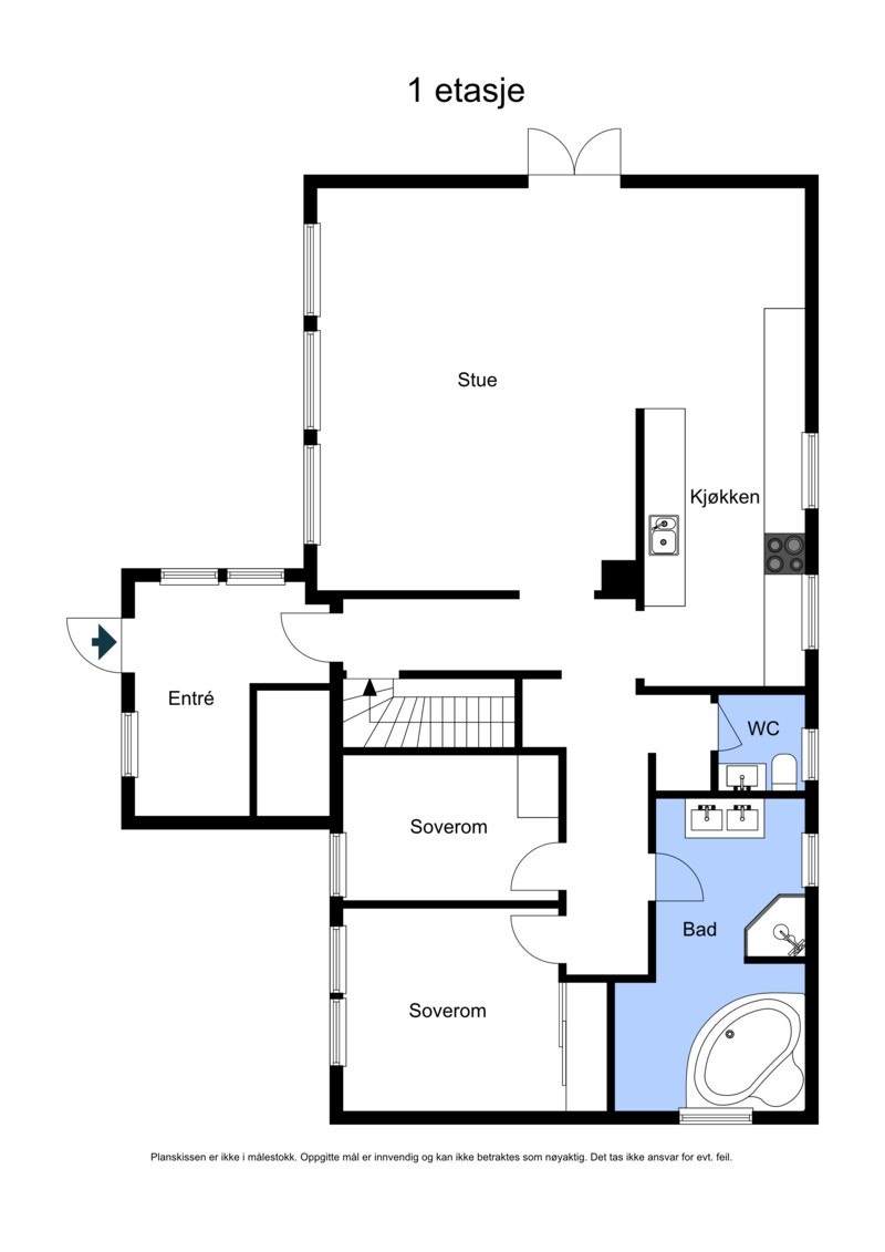 Planløsning 1. etasje Galleribilde