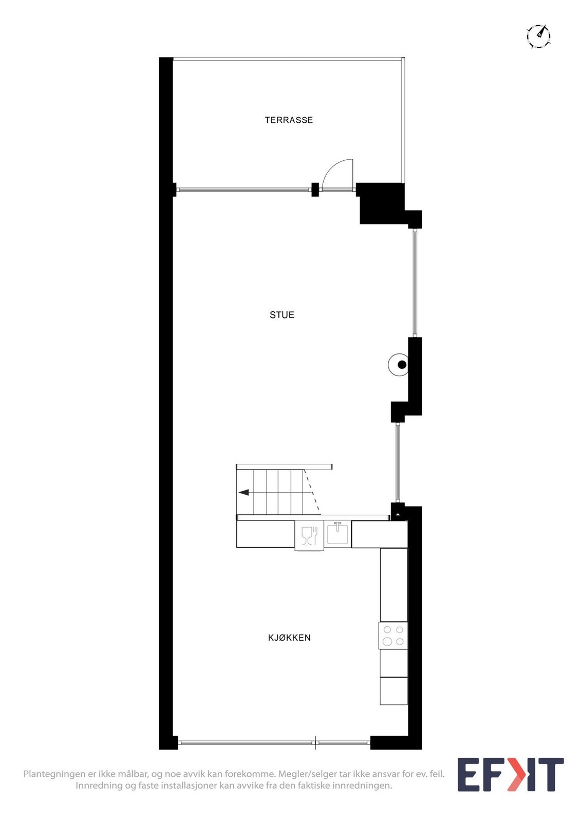 Plantegning 2. etasje + kjøkken. Galleribilde