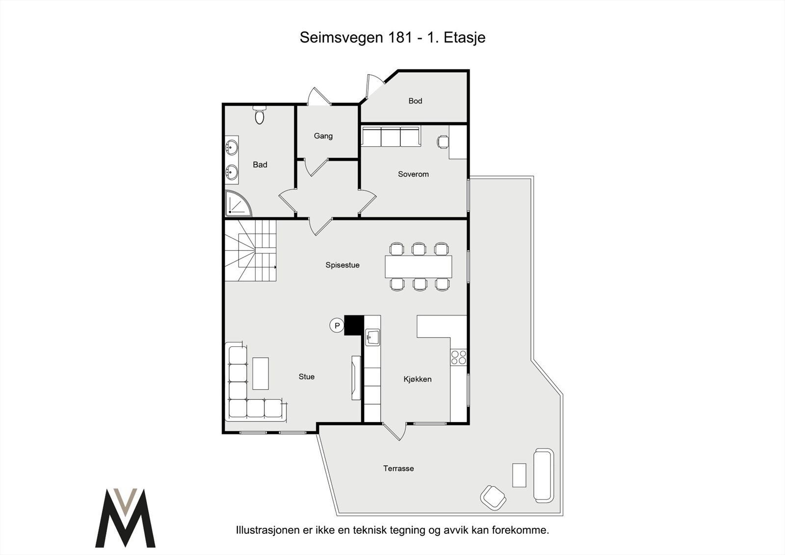 Plantegning hovedetasje Galleribilde
