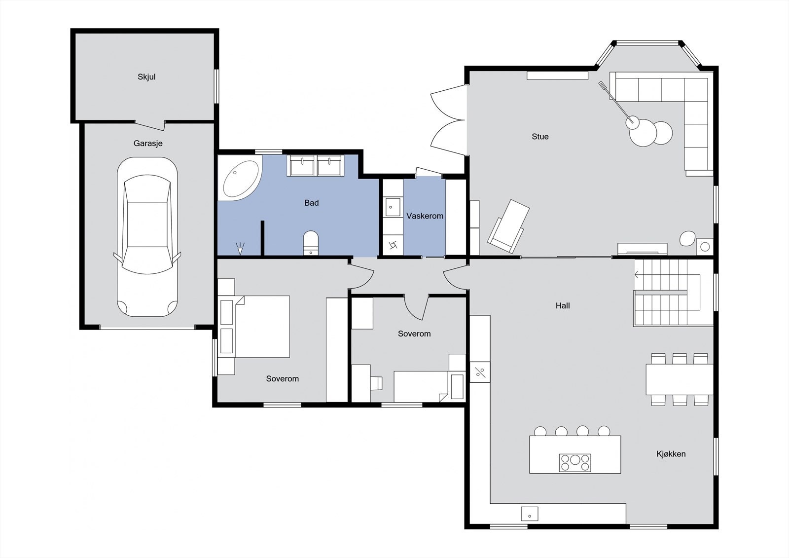 Plantegning - Hovedetasjen Galleribilde