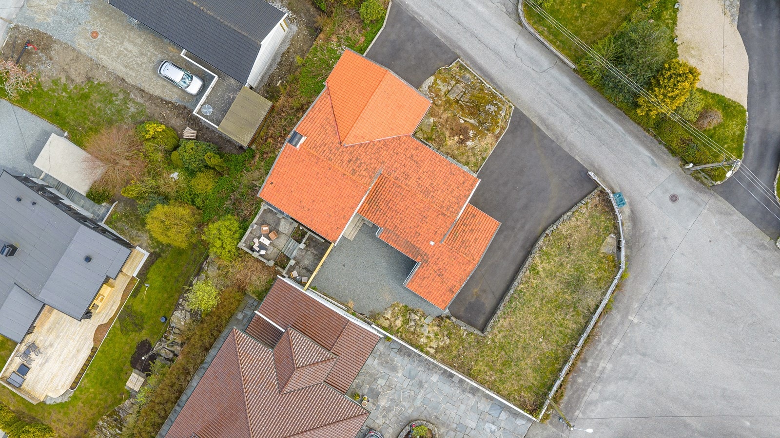 Eiendommen i fugleperspektiv Galleribilde