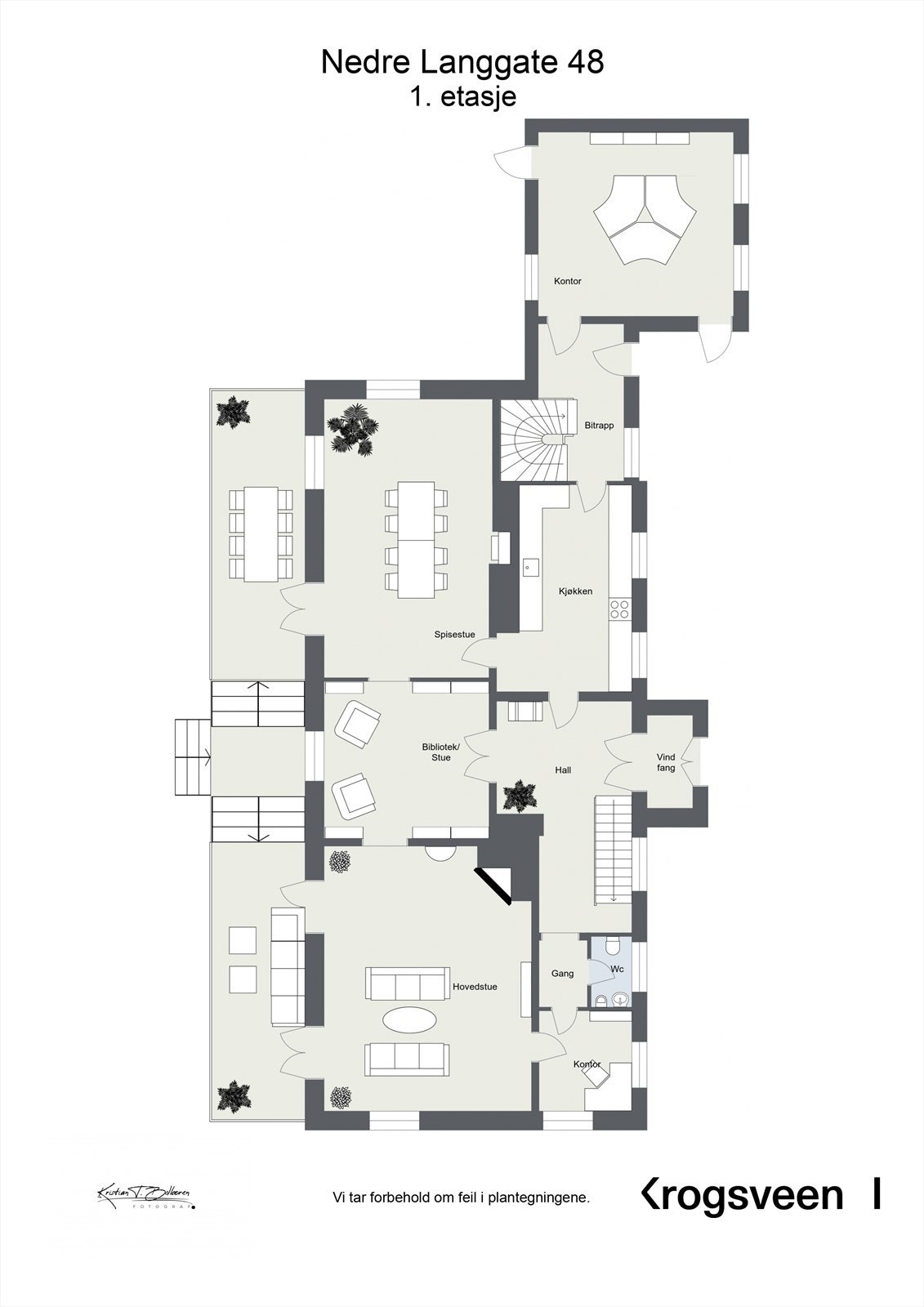Planskisse 1. etasje. Galleribilde