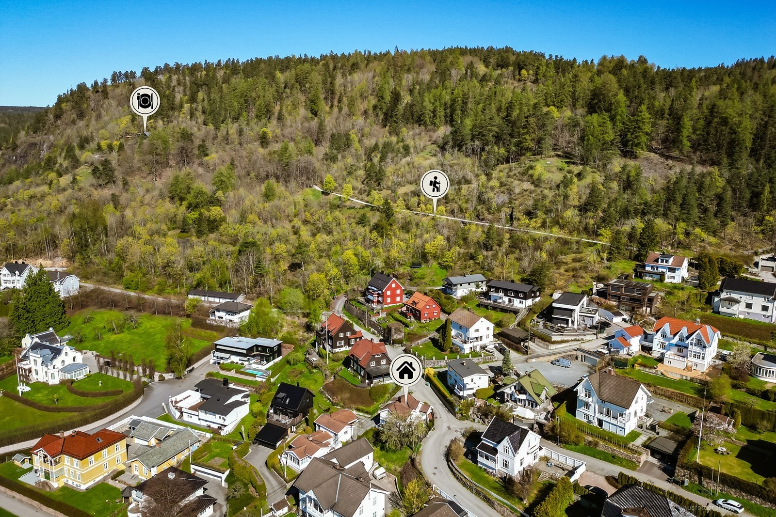 Herfra er det gangavstand til marka, med gode turmuligheter rett utenfor døren. Galleribilde