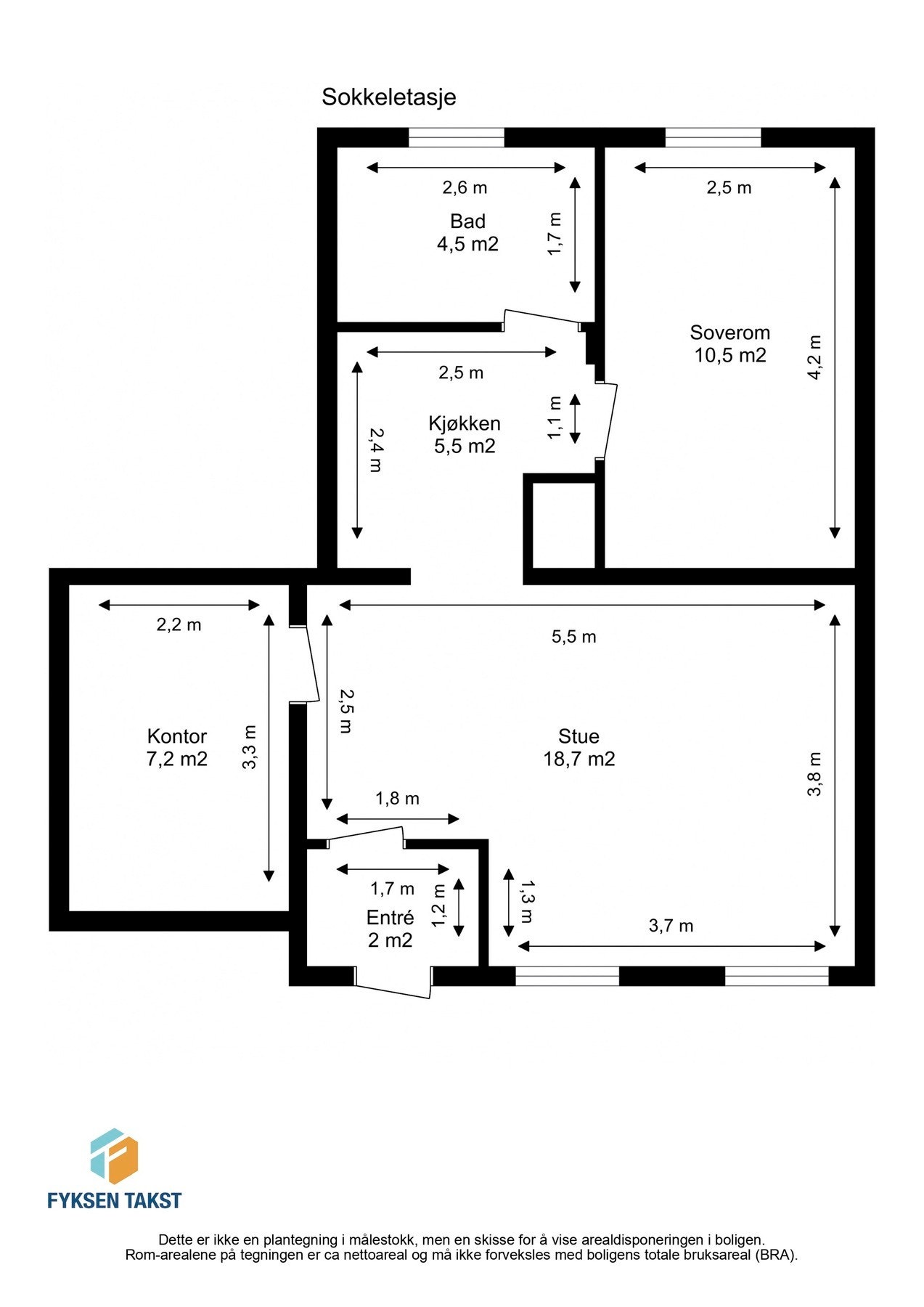 Målsatt planskisse. Galleribilde