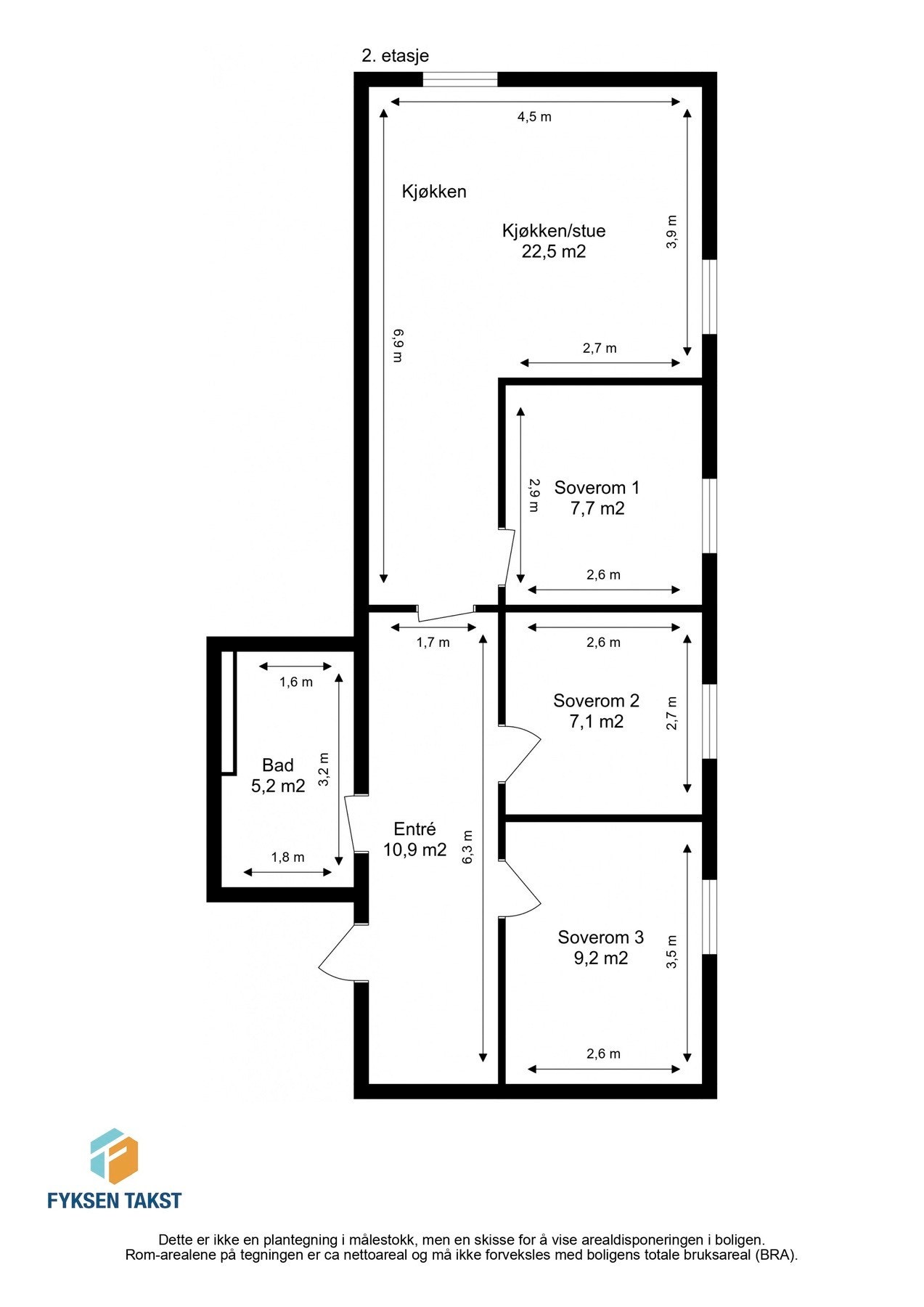 Målsatt planskisse. Galleribilde