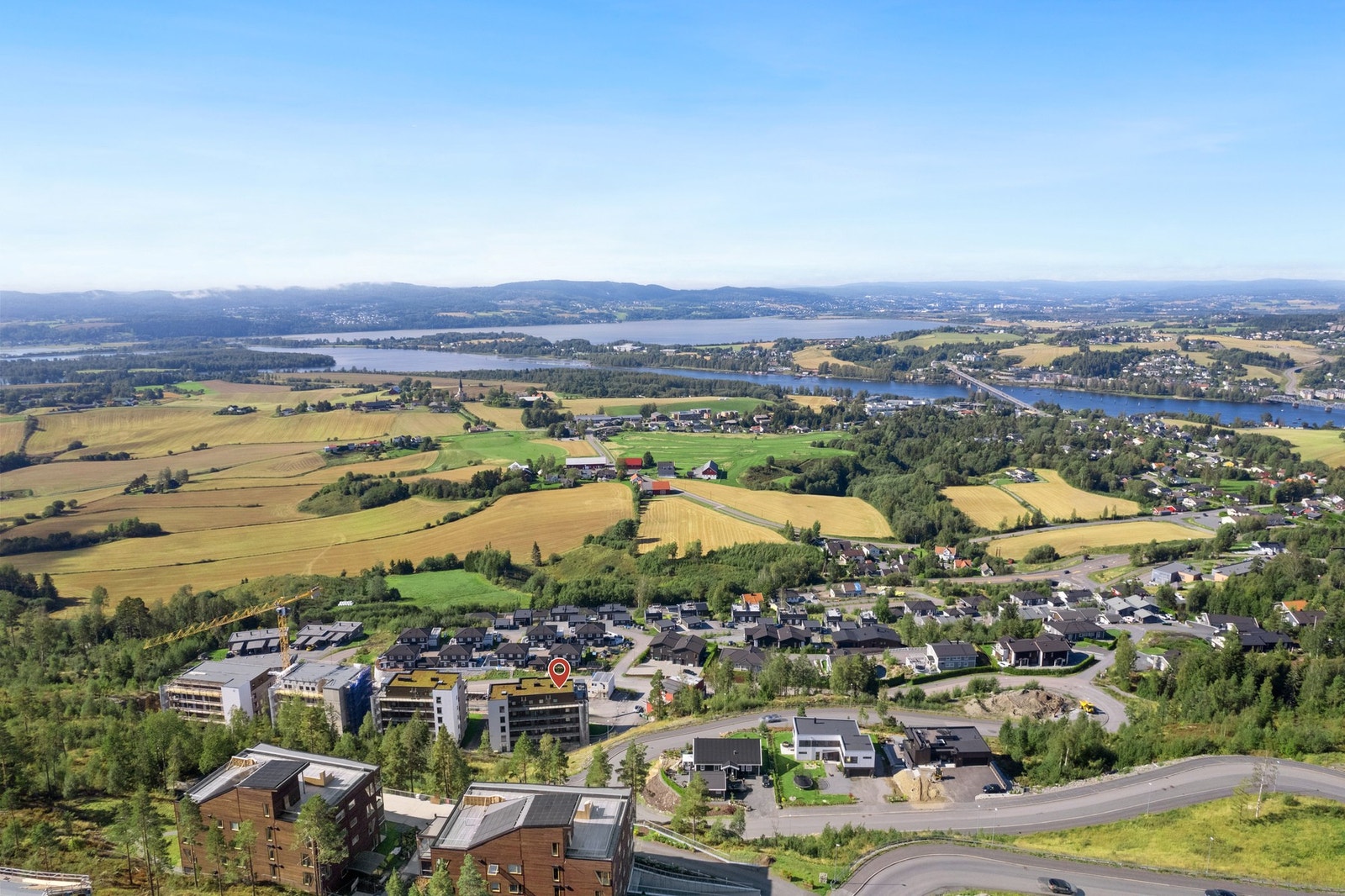 Dronebilde over nærområdet. Galleribilde
