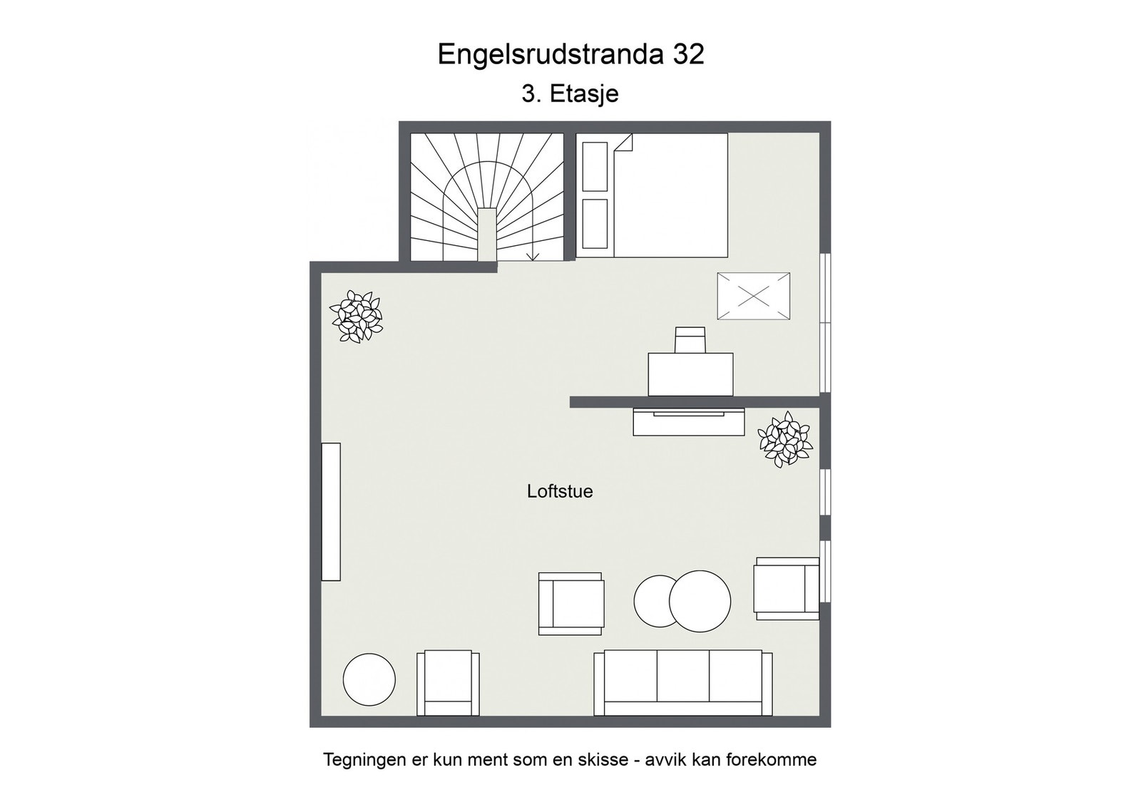 Planskisse loftsetasje Galleribilde