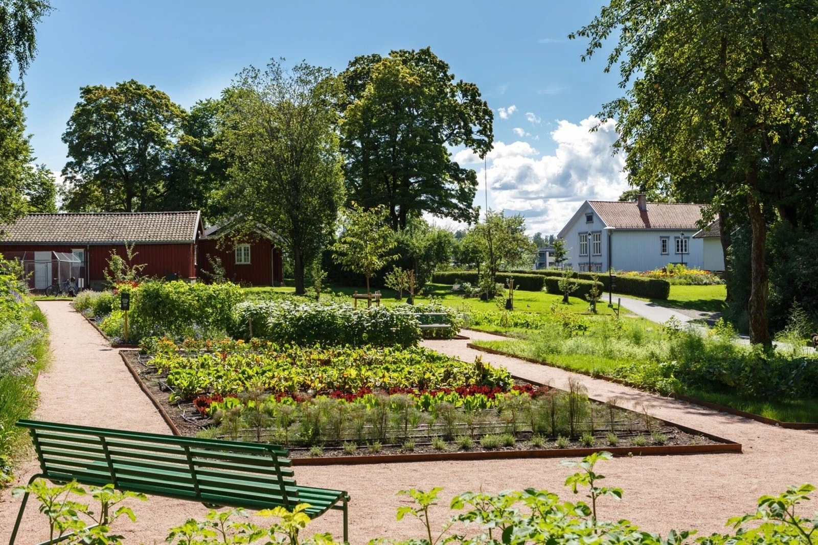 Man kan kjøpe friske og økologiske urter og grønnsaker direkte fra bonden som dyrker disse like inntil Fåbroparken på Lilleaker Vest Galleribilde