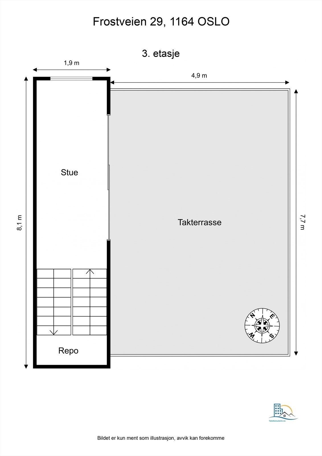 Plantegning tredje etasje. Galleribilde