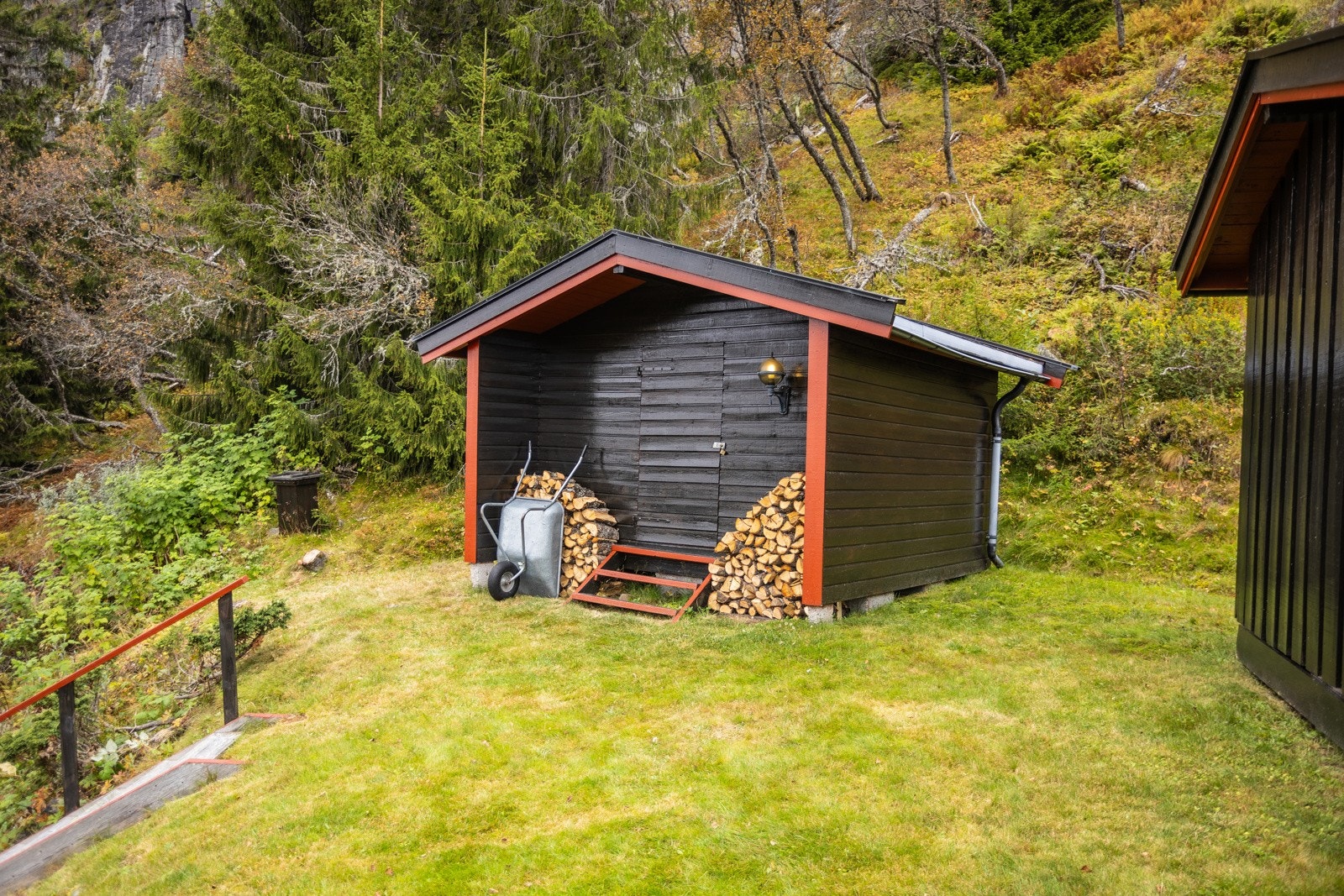 Et parktisk anneks med plass til lagring. Galleribilde