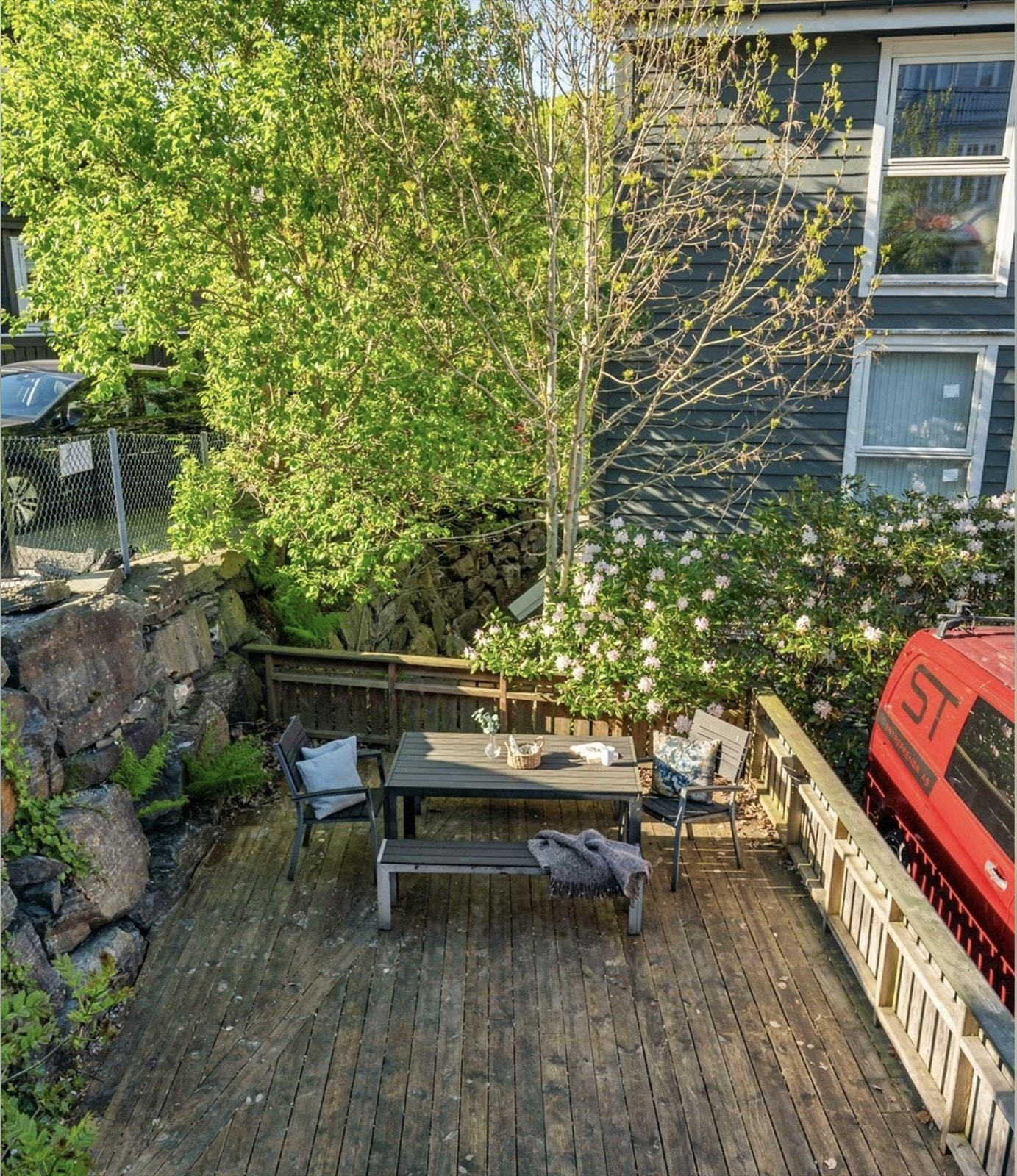 Sameiet har også en stor terrasse som er felles for alle beboerne. Galleribilde