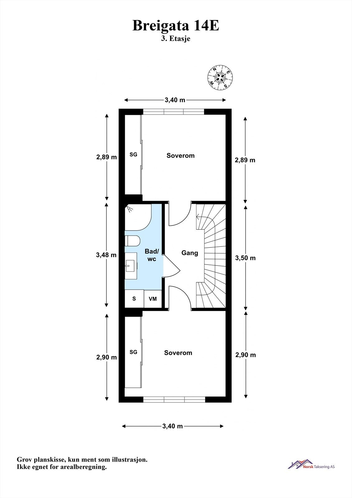 Plantegning med mål. Galleribilde