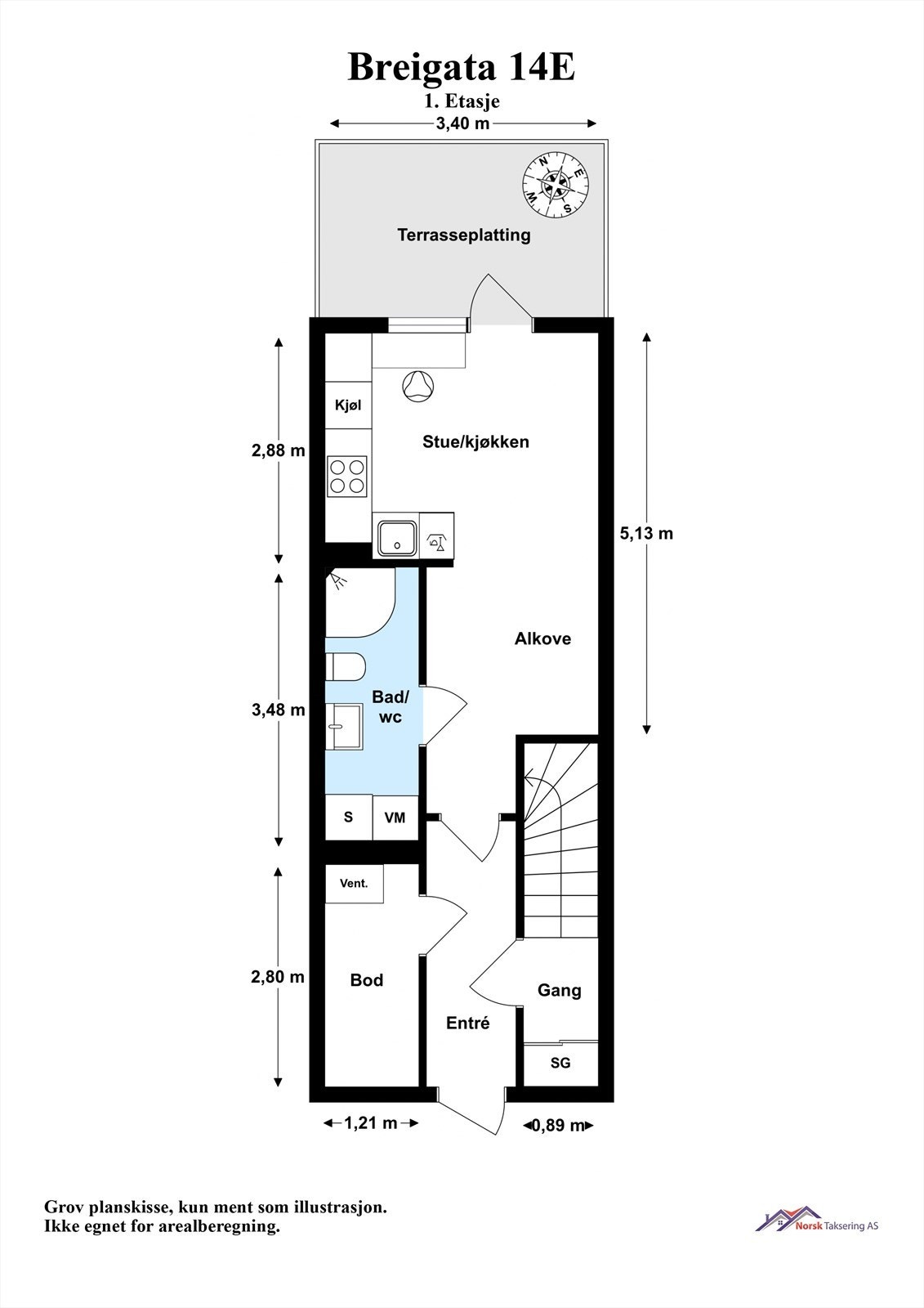 Plantegning med mål. Galleribilde