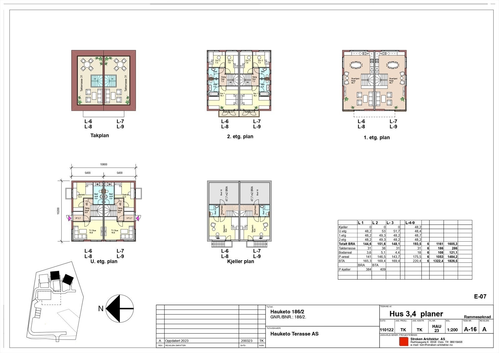 Planer hus 3 og 4. Galleribilde