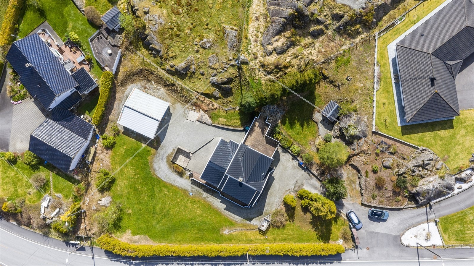 Eiendommen i fugleperspektiv Galleribilde